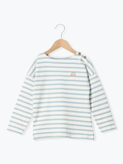 Samansa Mos2 Lagom「ハリネズミ刺繍ボーダーカットソー」|Tシャツ・カットソー|