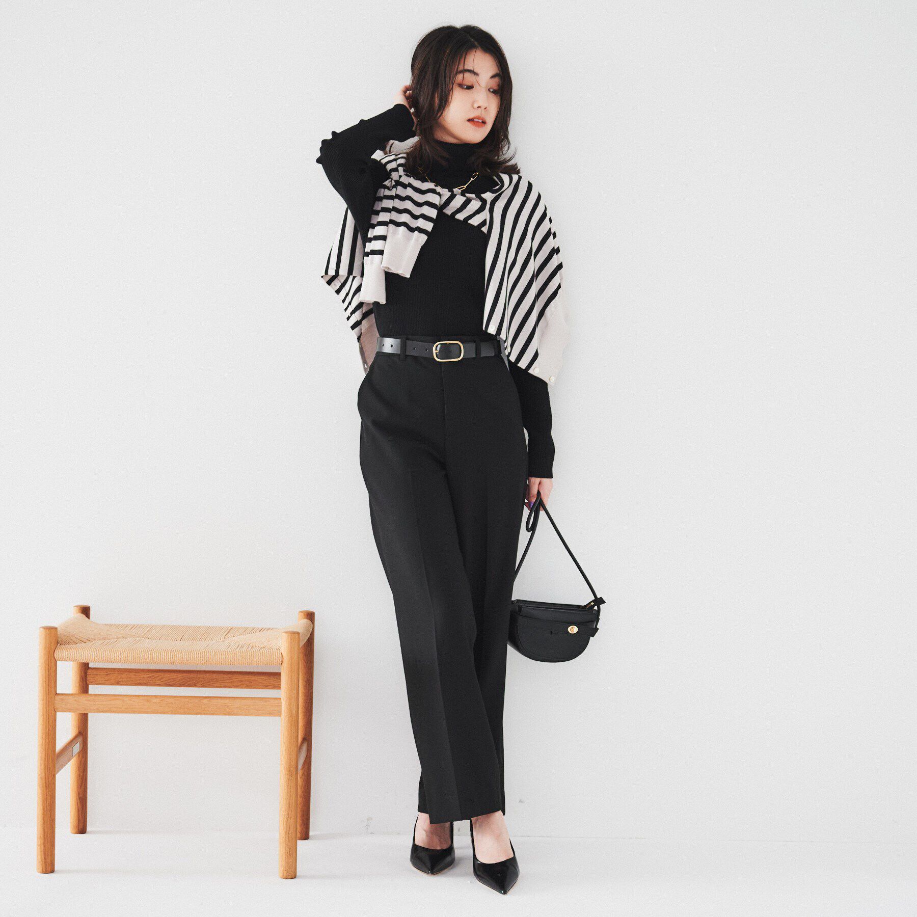 UNTITLED「ウール リブタートルネックプルオーバーニット」|ニット・セーター|