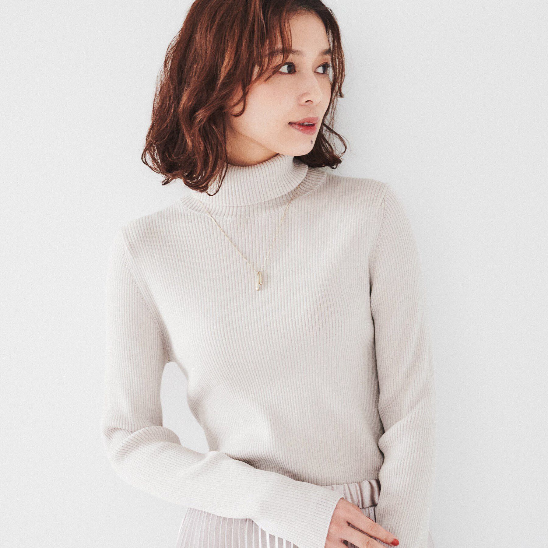 UNTITLED「ウール リブタートルネックプルオーバーニット」|ニット・セーター|