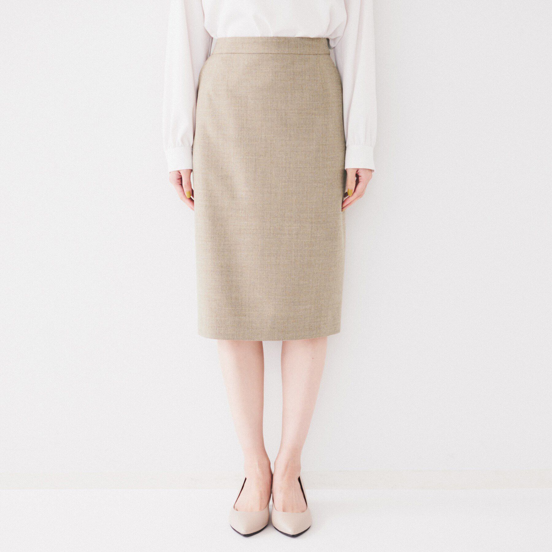 UNTITLED「【日本製/通勤スーツ】ウーステッドフラノ タイトスカート」|スカート|