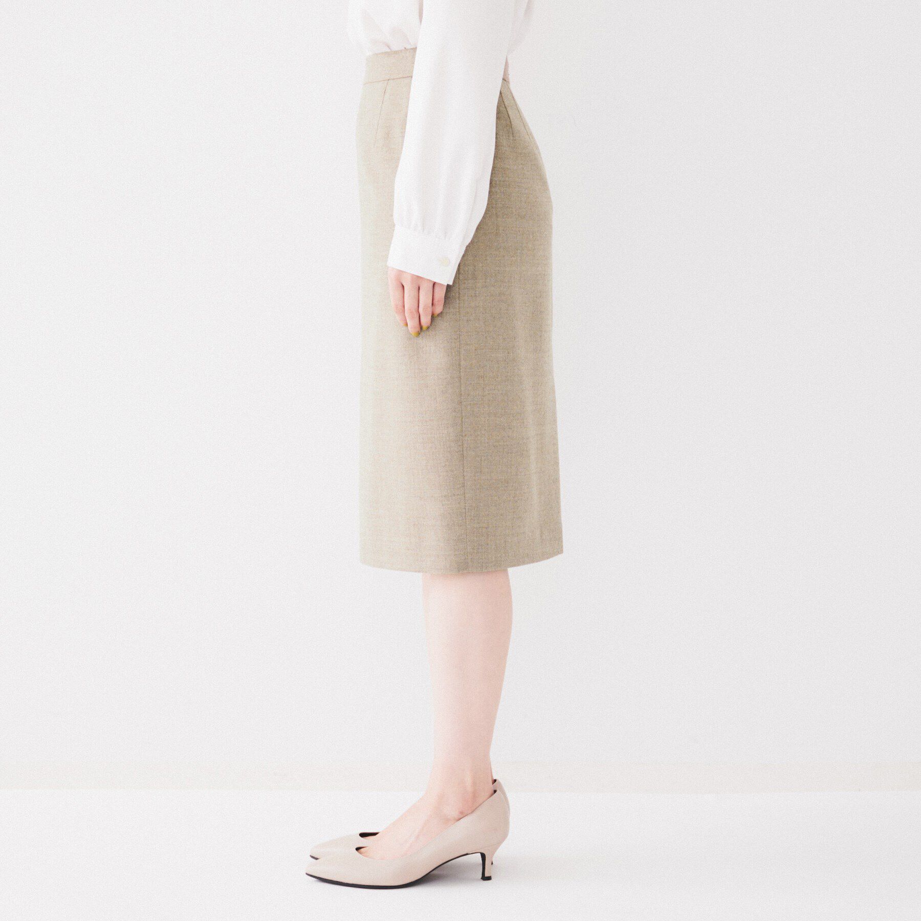 UNTITLED「【日本製/通勤スーツ】ウーステッドフラノ タイトスカート」|スカート|
