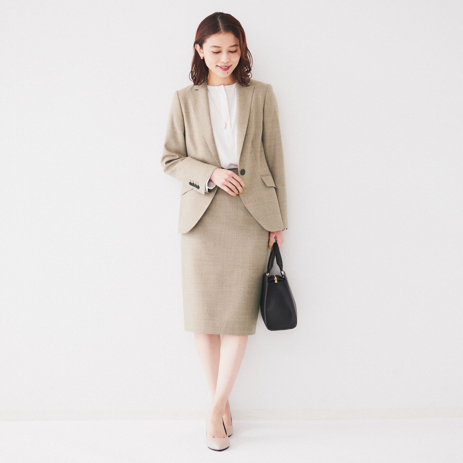 UNTITLED「【日本製/通勤スーツ】ウーステッドフラノ タイトスカート」|スカート|