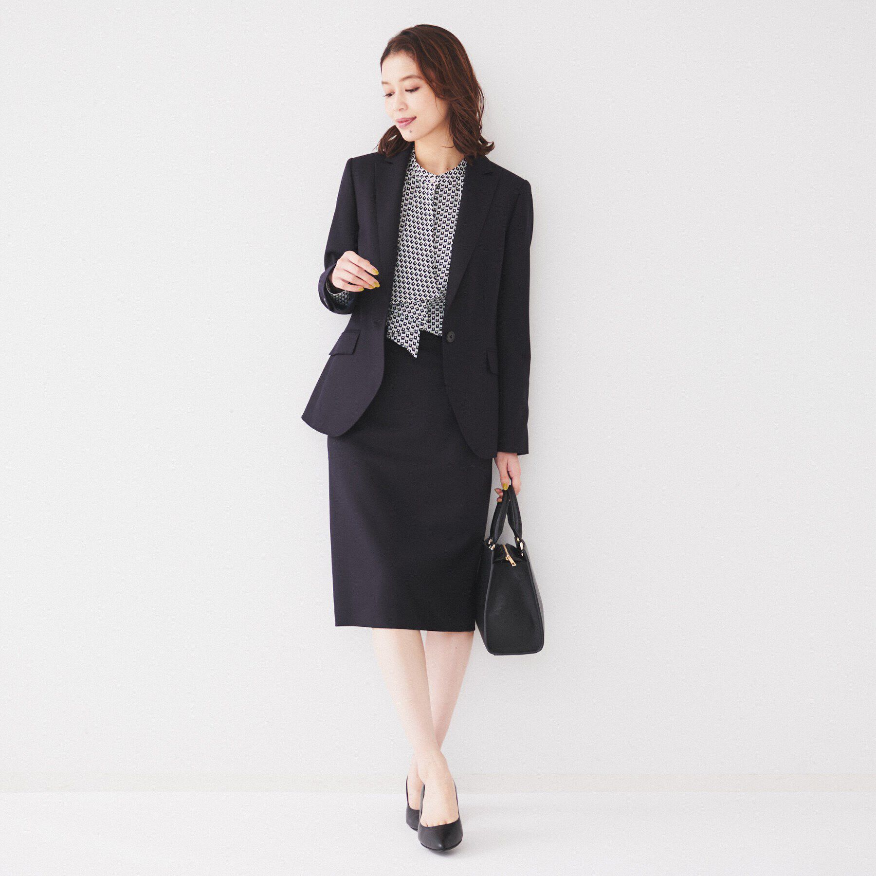 UNTITLED「【日本製/通勤スーツ】ウーステッドフラノ タイトスカート」|スカート|