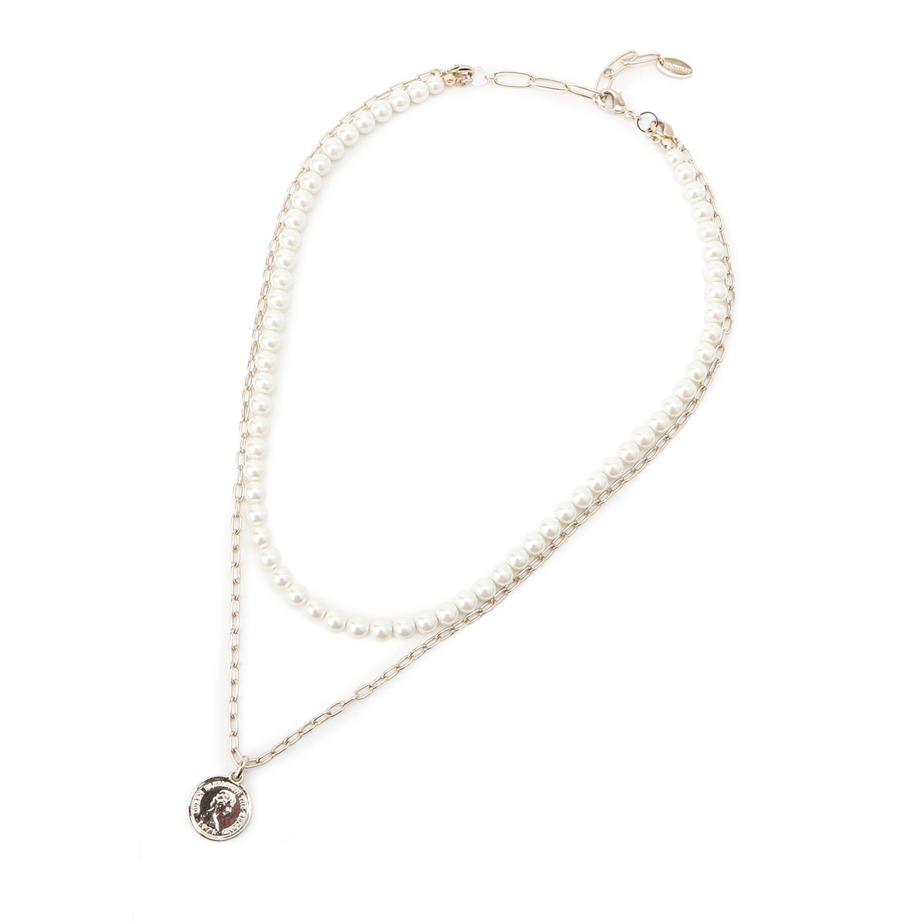 UNTITLED「【Made In Japan】ガラスパールレイヤードネックレス」|ネックレス|