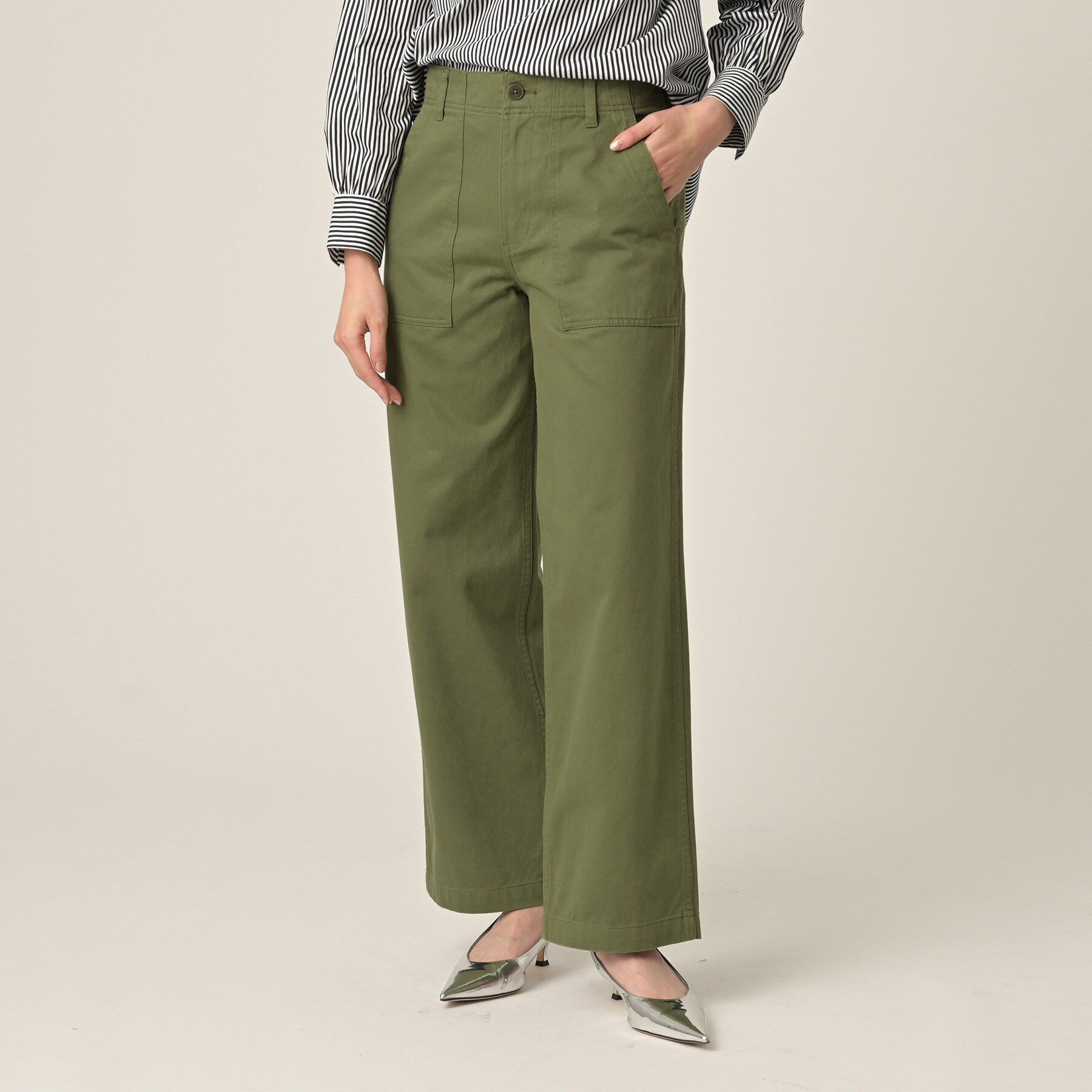 UNTITLED「【コットン100/洗える】サテンベイカーパンツ」|その他|