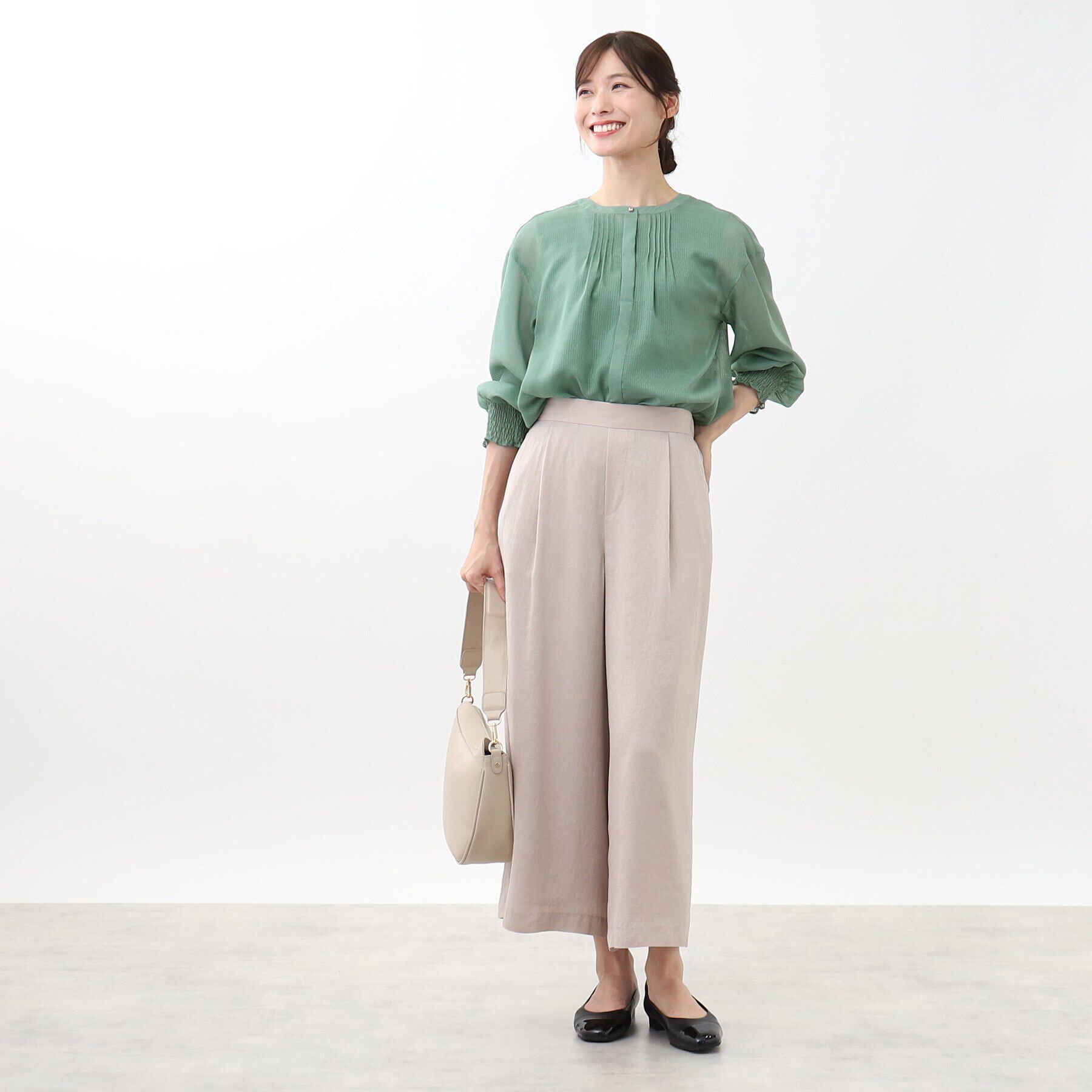 Reflect「【接触冷感／洗える】ピンタックシアーブラウス」|シャツ・ブラウス|