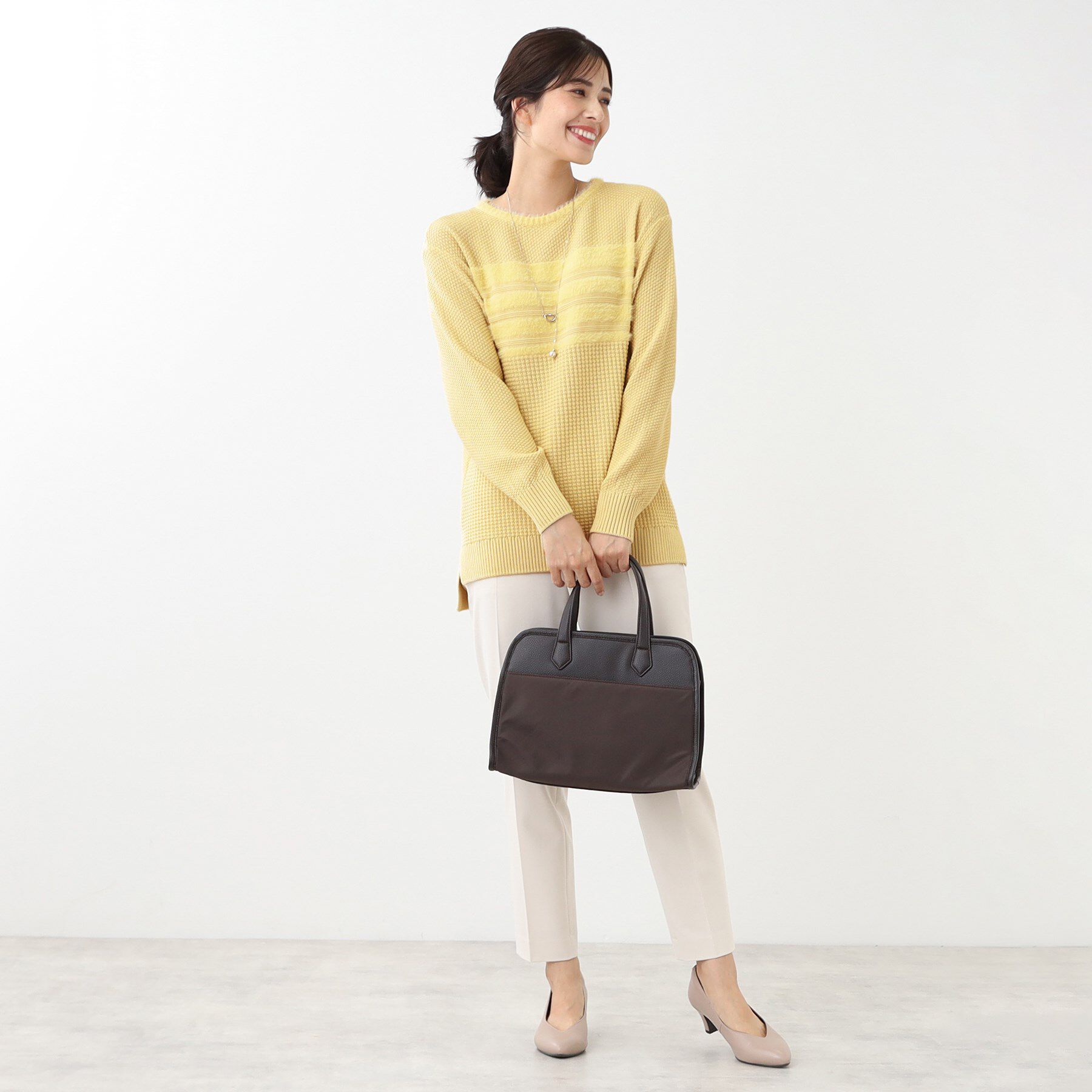 Reflect「【洗える】フェザーボーダーニット」|ニット・セーター|