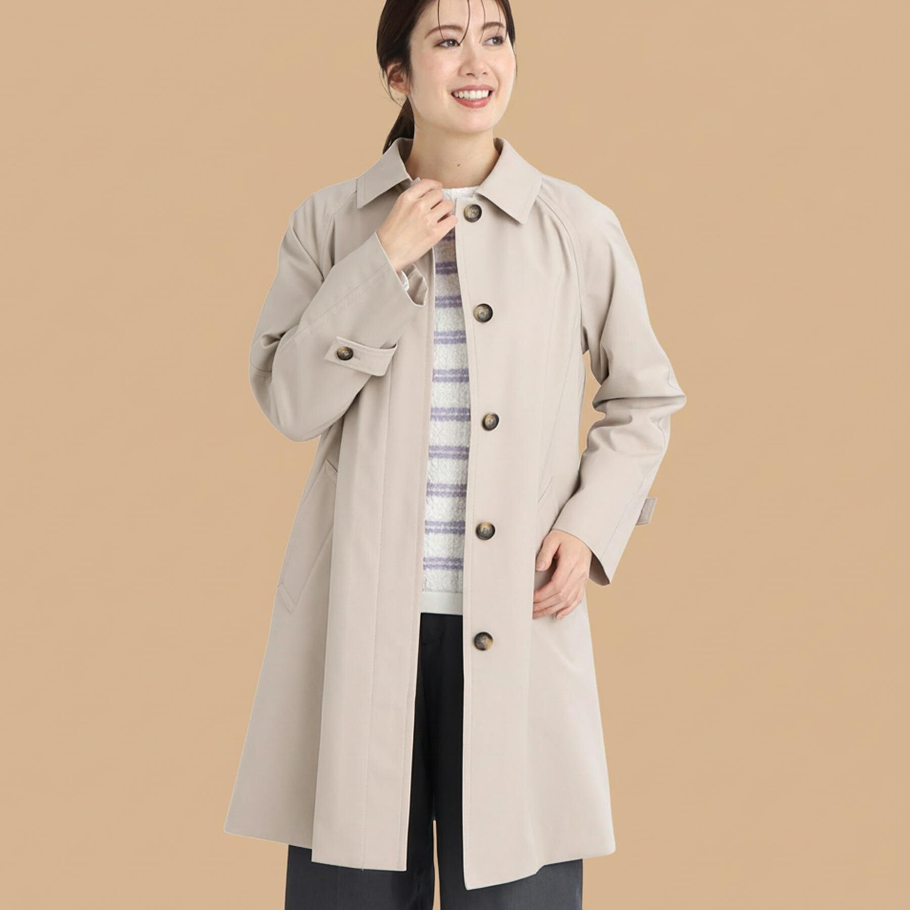 Reflect「【撥水】ストレッチステンカラーコート」|ステンカラーコート|ベージュ(052)