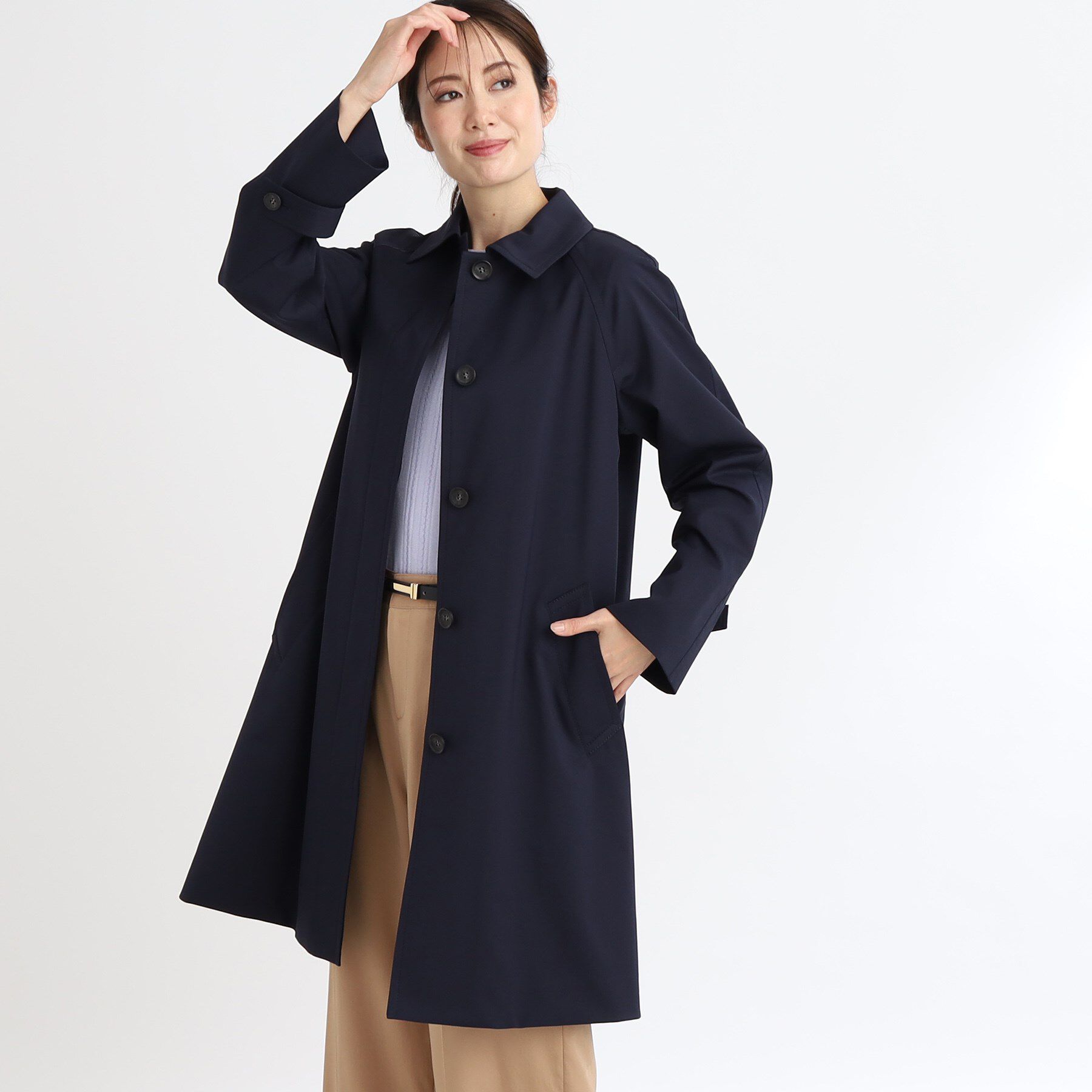 Reflect「【撥水】ストレッチステンカラーコート」|ステンカラーコート|ネイビー(094)
