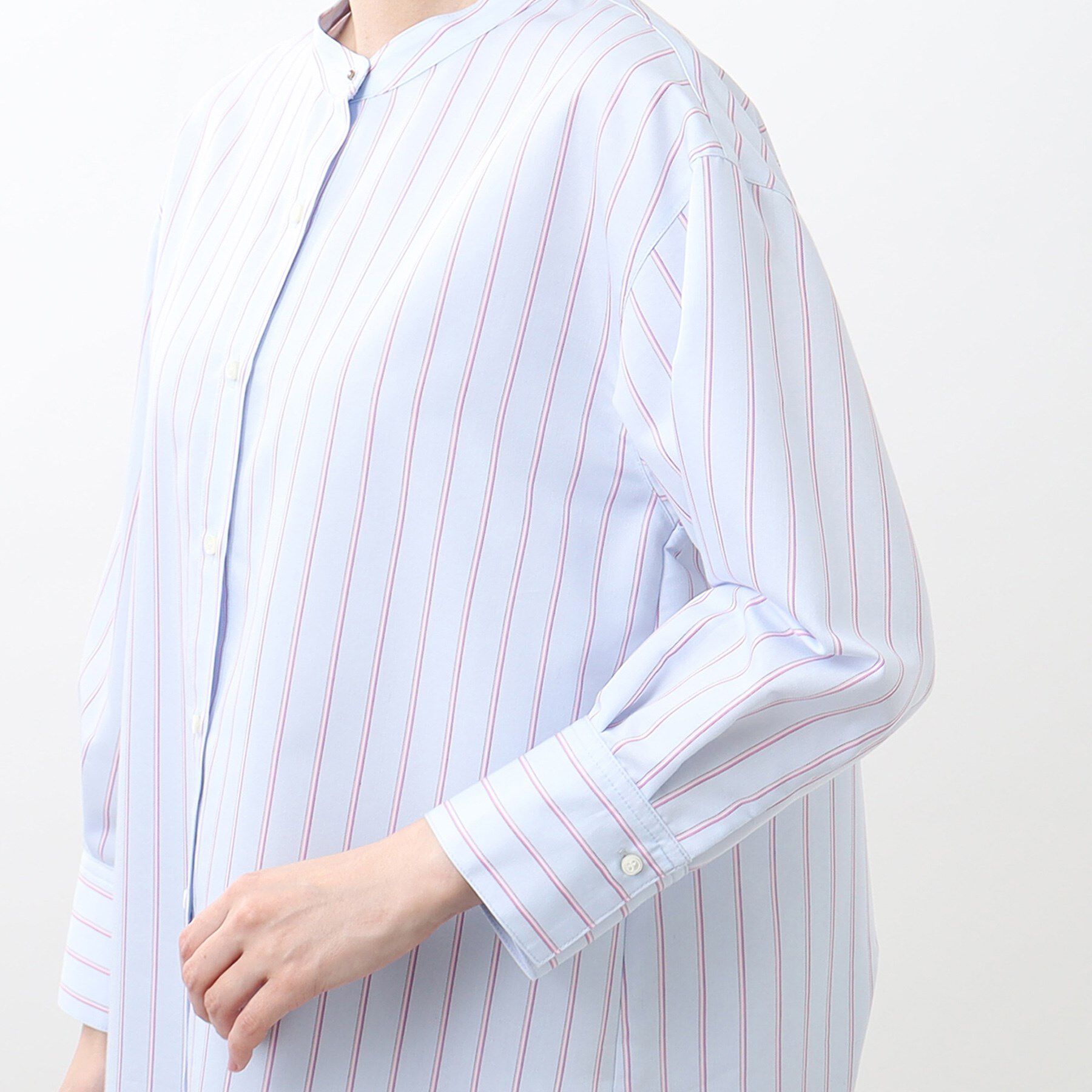 Reflect「【夏SALE／接触冷感／洗える】ストライプコクーンシルエットシャツ」|シャツ・ブラウス|