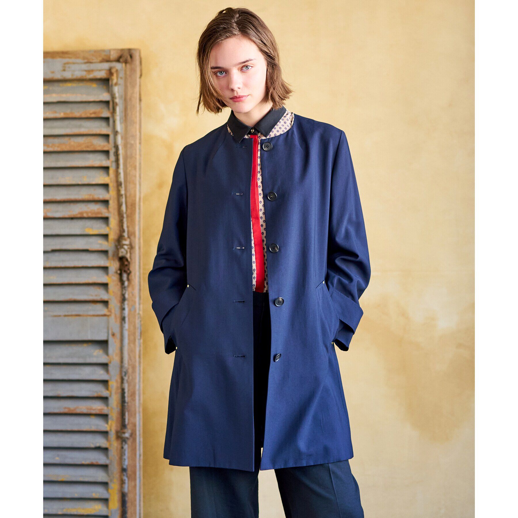 DRESSTERIOR「【セレモニーにも】ノーカラーコート」|ノーカラーコート|