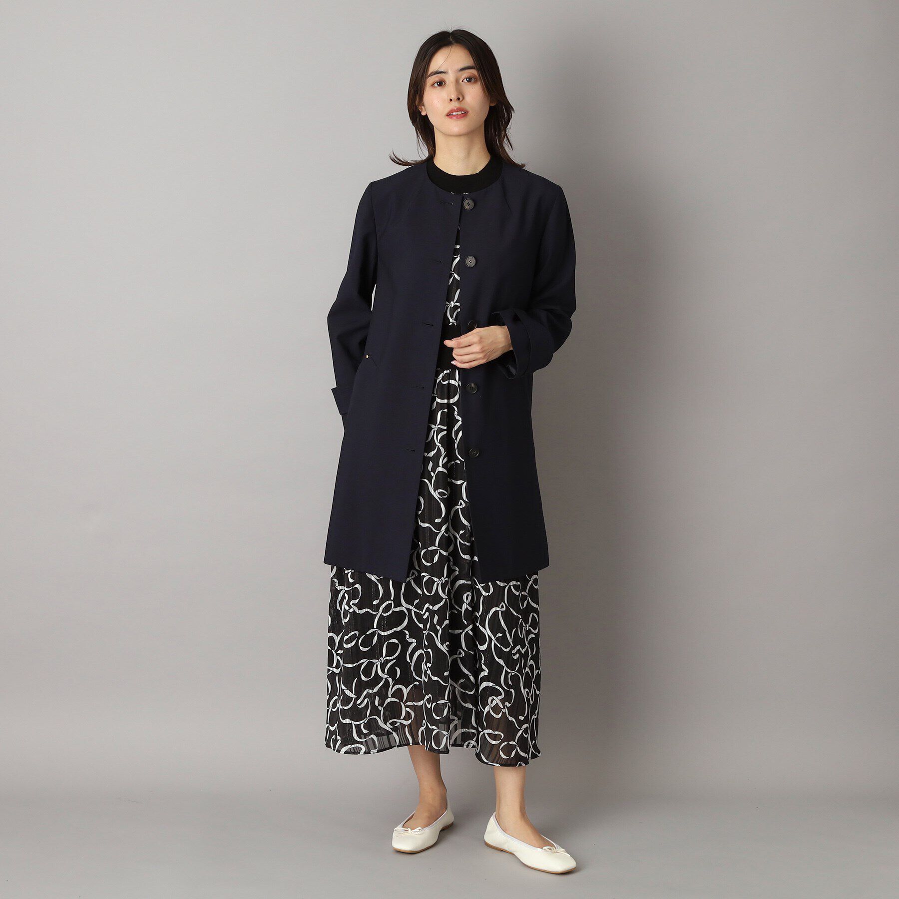 DRESSTERIOR「【セレモニーにも】ノーカラーコート」|ノーカラーコート|