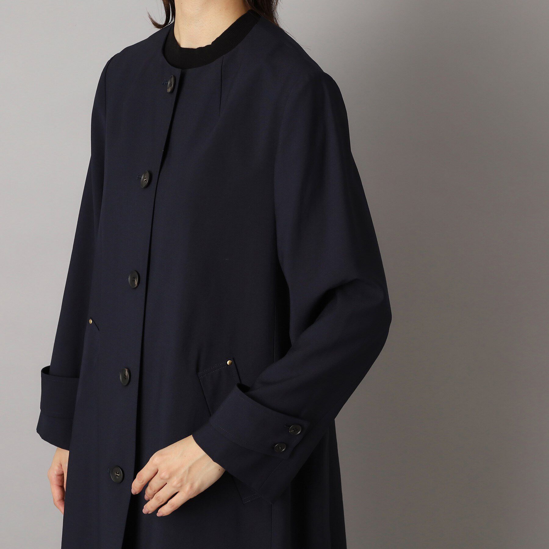 DRESSTERIOR「【セレモニーにも】ノーカラーコート」|ノーカラーコート|