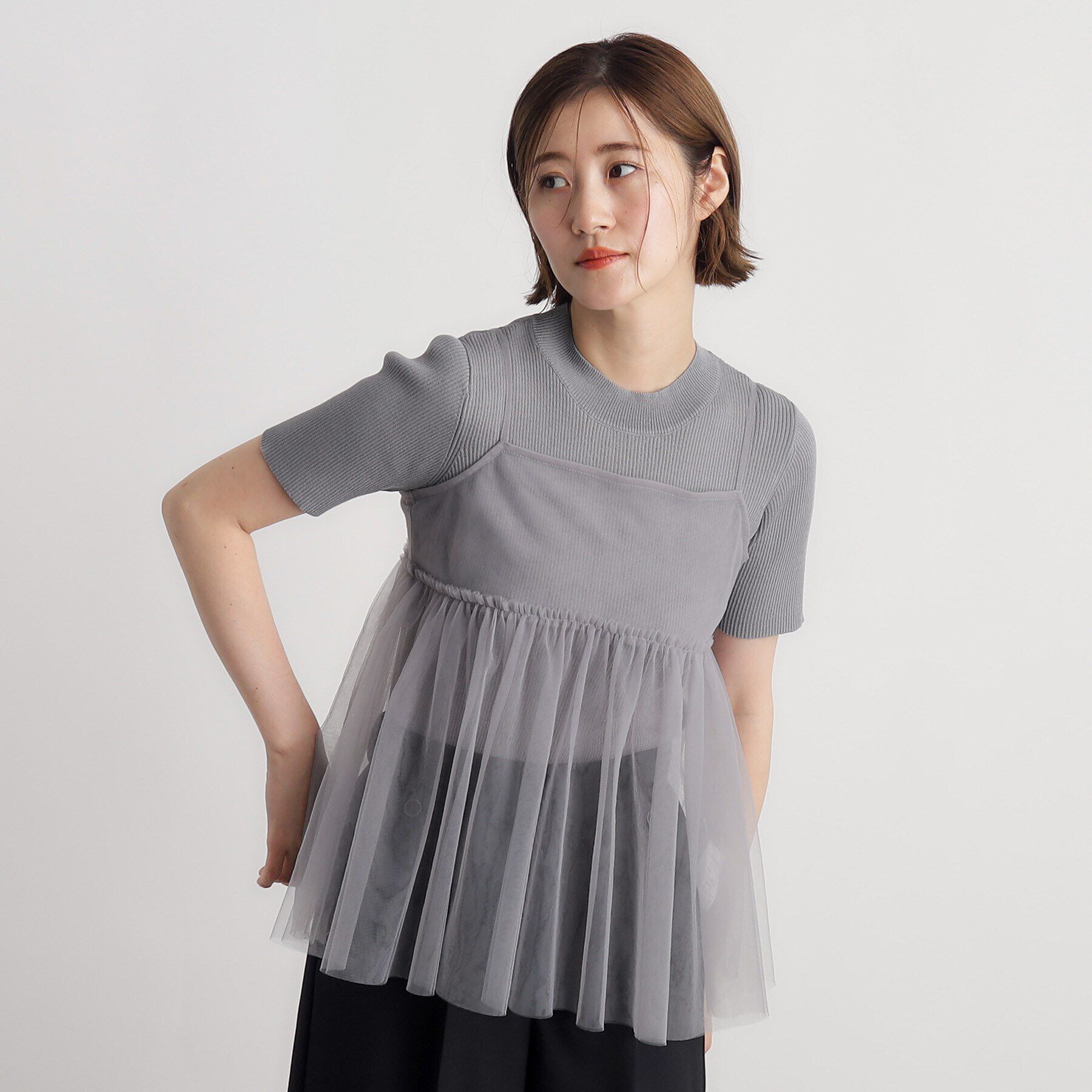 grove「チュールキャミ&times;リブニットセット」|その他|