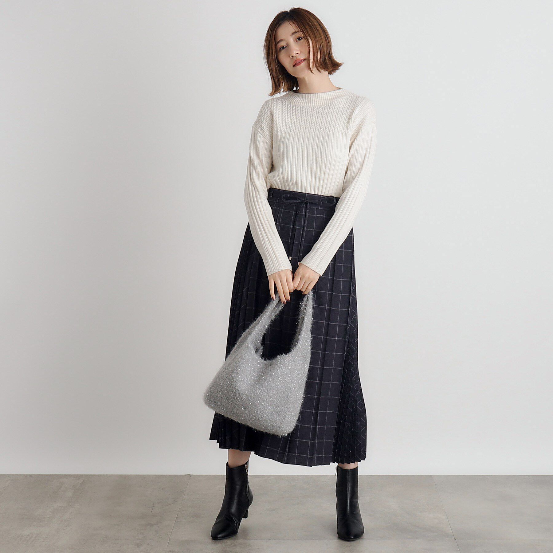 grove「ラメニットショルダー」|トートバッグ|