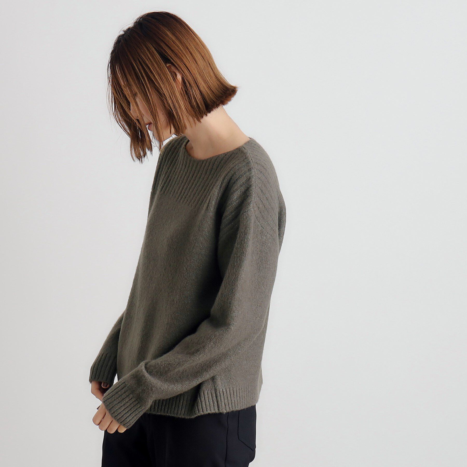 grove「ボートネックヨークリブプルオーバー【洗える】」|ニット・セーター|