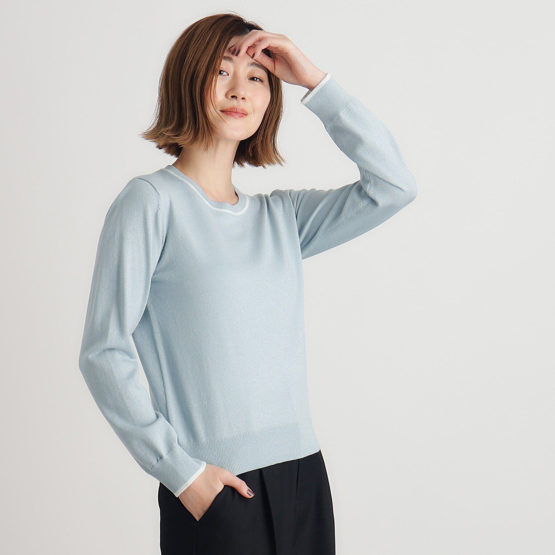 grove「ウール混ラメアンサンブル対応プルオーバー」|ニット・セーター|