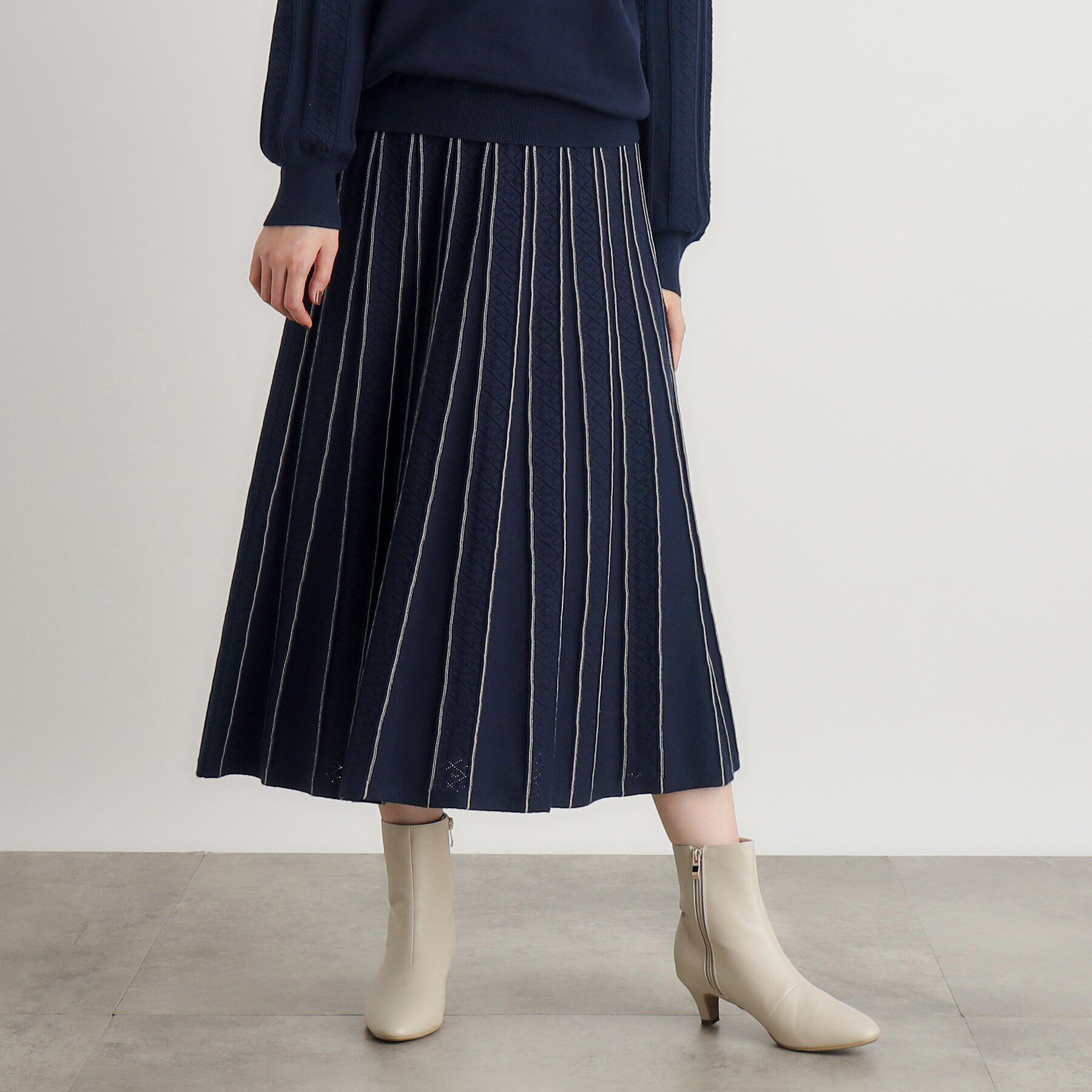 grove「SET UP対応 透かし編み柄ニットスカート」|スカート|