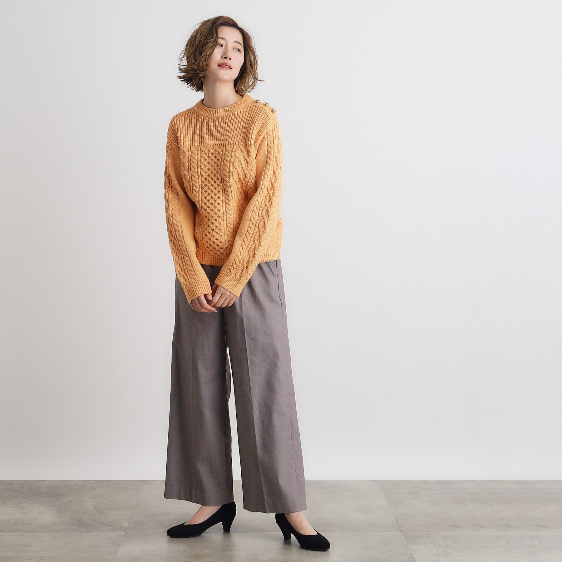 grove「編地切替ケーブルニット」|ニット・セーター|