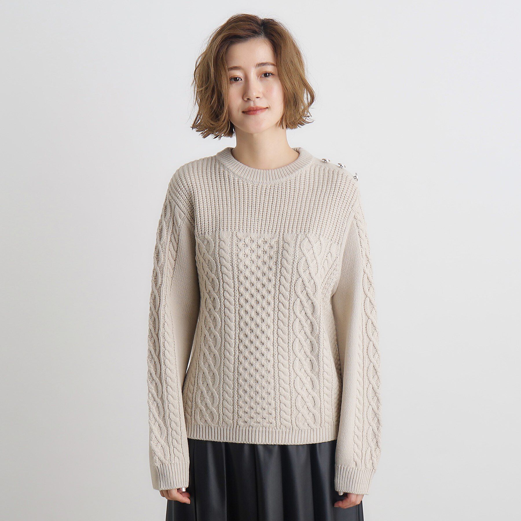 grove「編地切替ケーブルニット」|ニット・セーター|