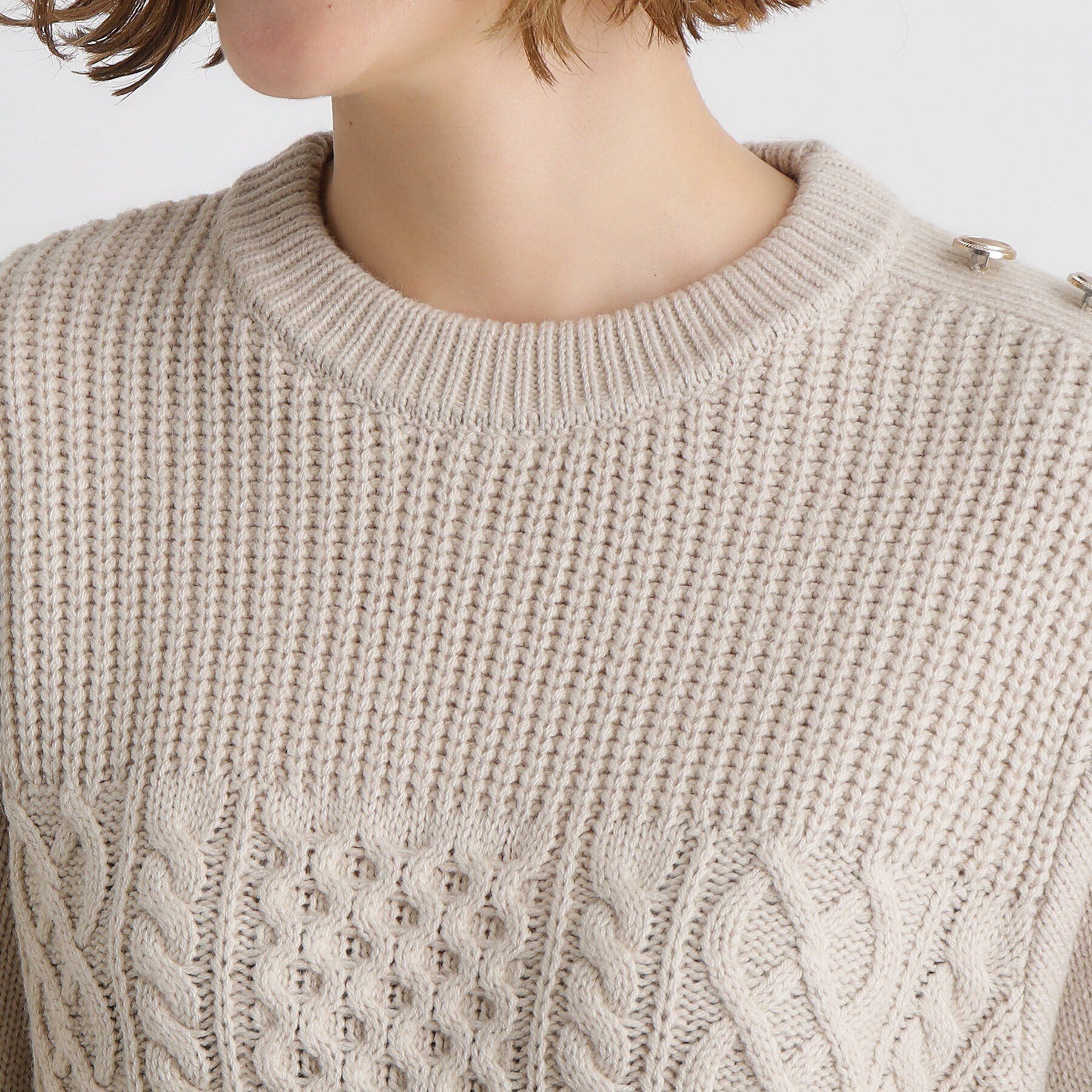 grove「編地切替ケーブルニット」|ニット・セーター|