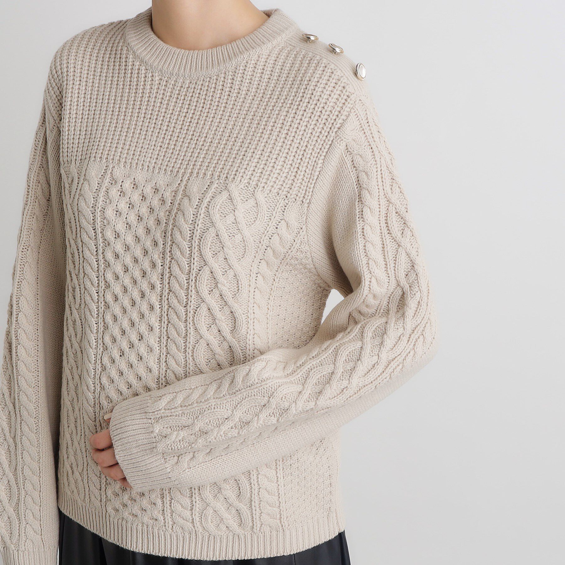 grove「編地切替ケーブルニット」|ニット・セーター|