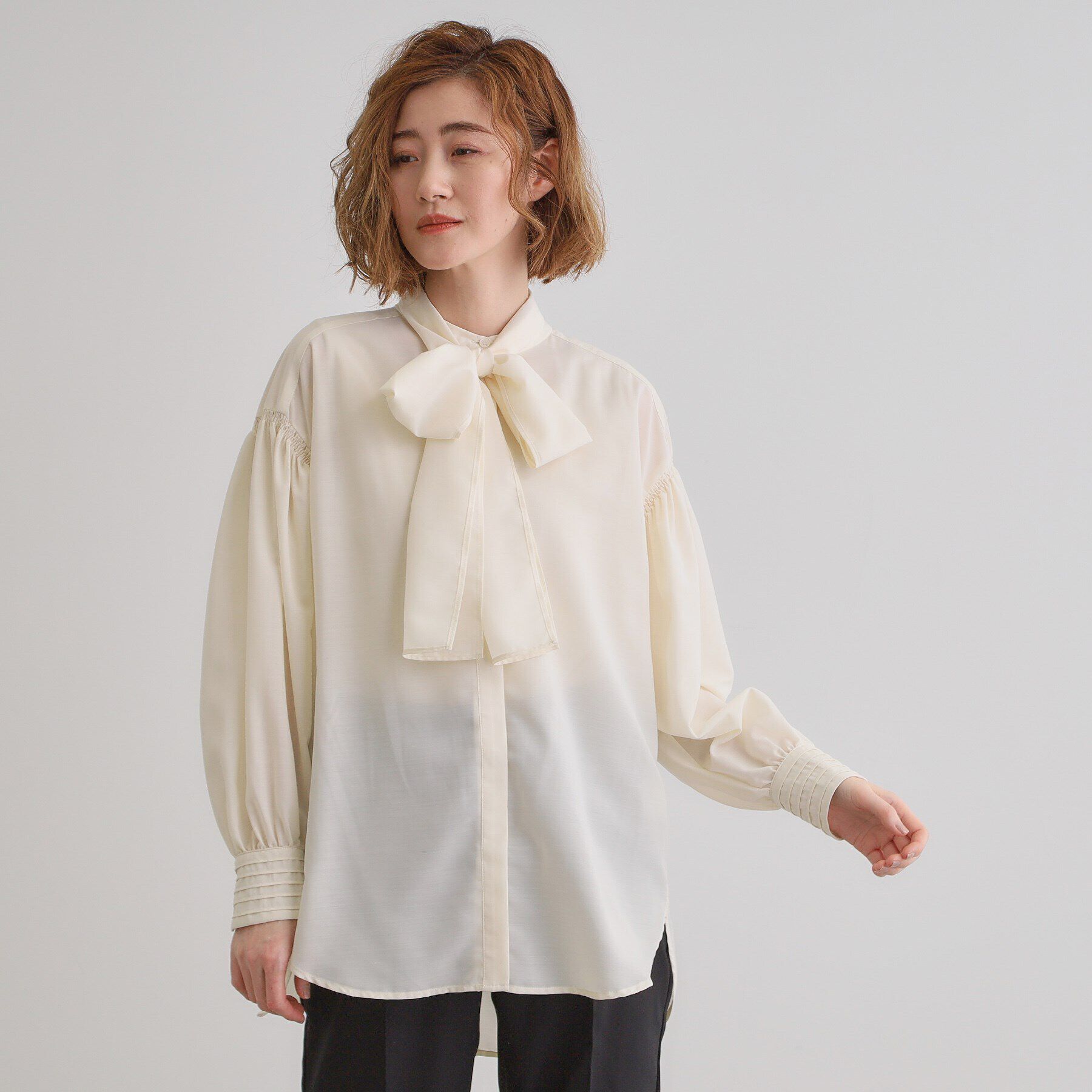 grove「2WAYシアーボウタイブラウス」|シャツ・ブラウス|