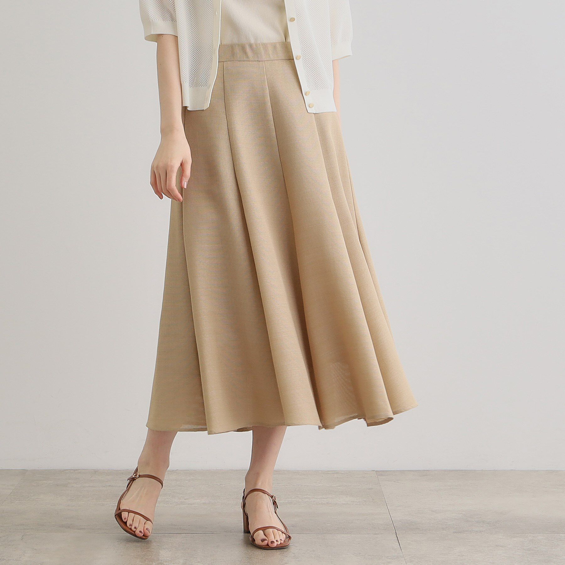 grove「【大人のリゾートスタイル/SETUP】麻調フレアスカート」|スカート|