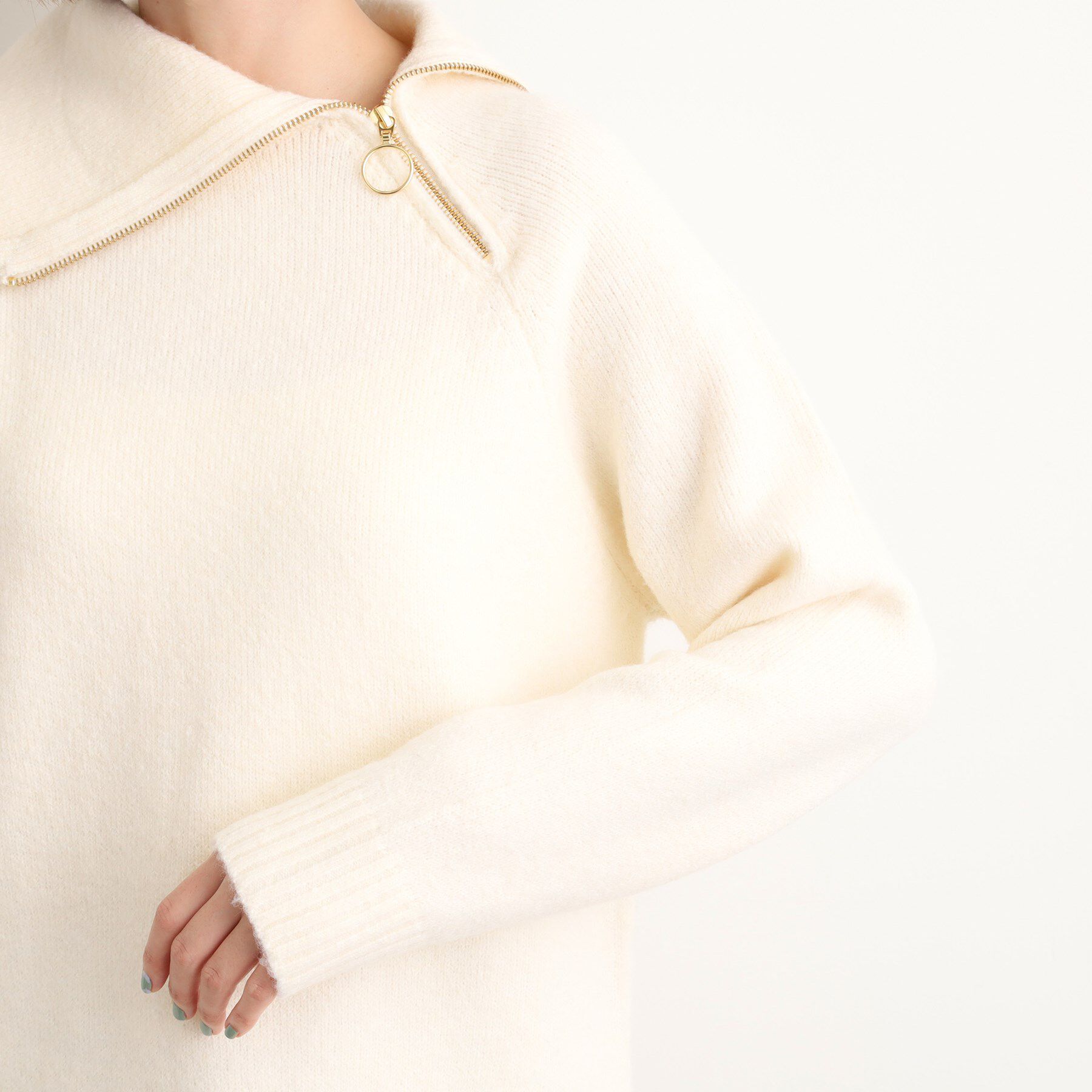 grove「サイドジップカラーニットプルオーバー」|ニット・セーター|