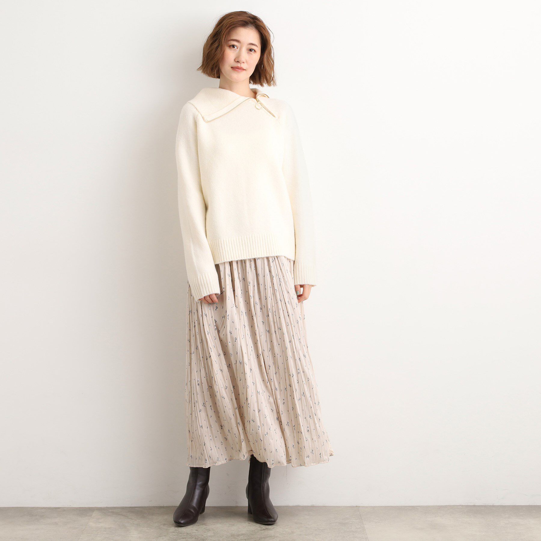 grove「サイドジップカラーニットプルオーバー」|ニット・セーター|