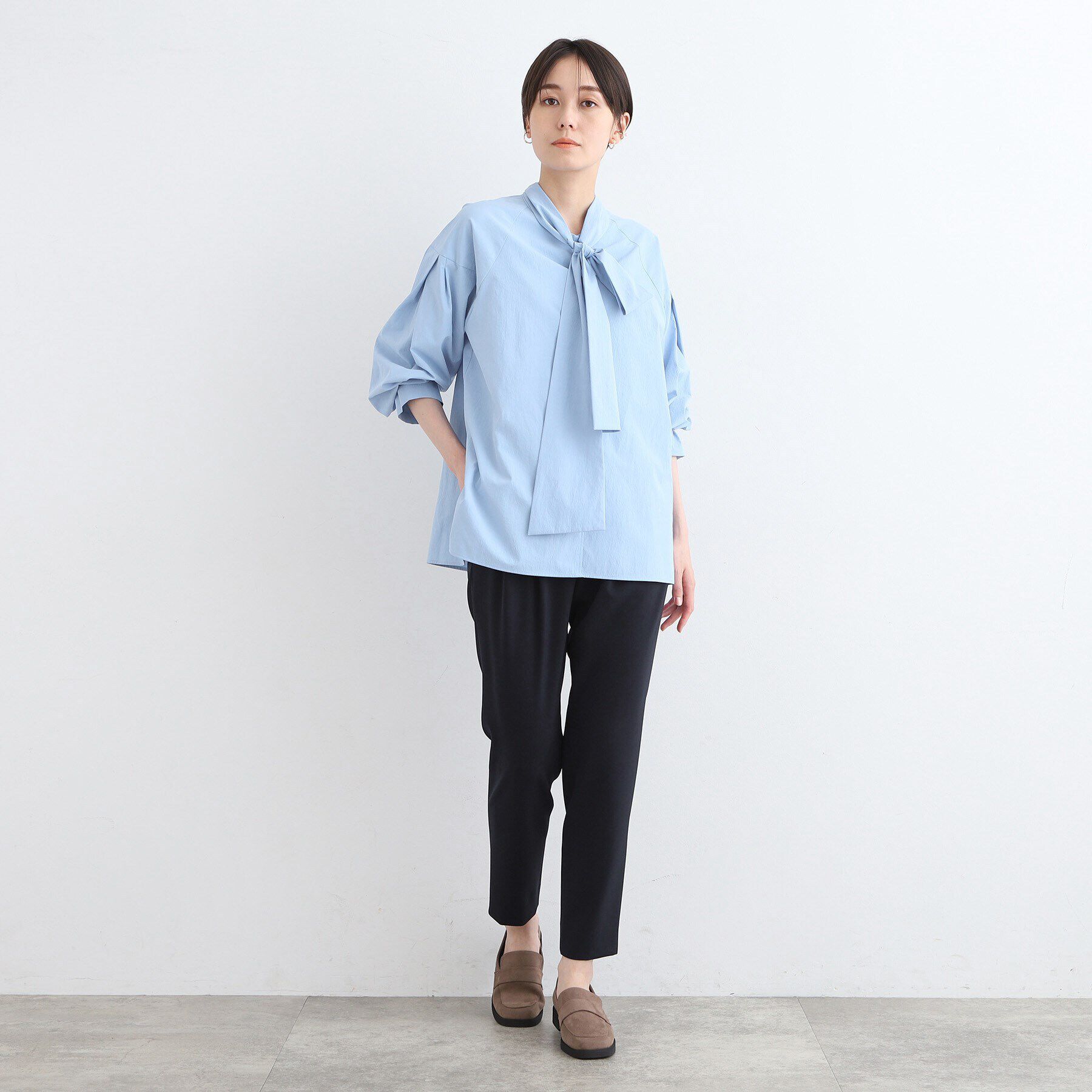 INDIVI「【褒められパンツ／高ストレッチ／ウエストゴム】タックテーパードパンツ」|その他|