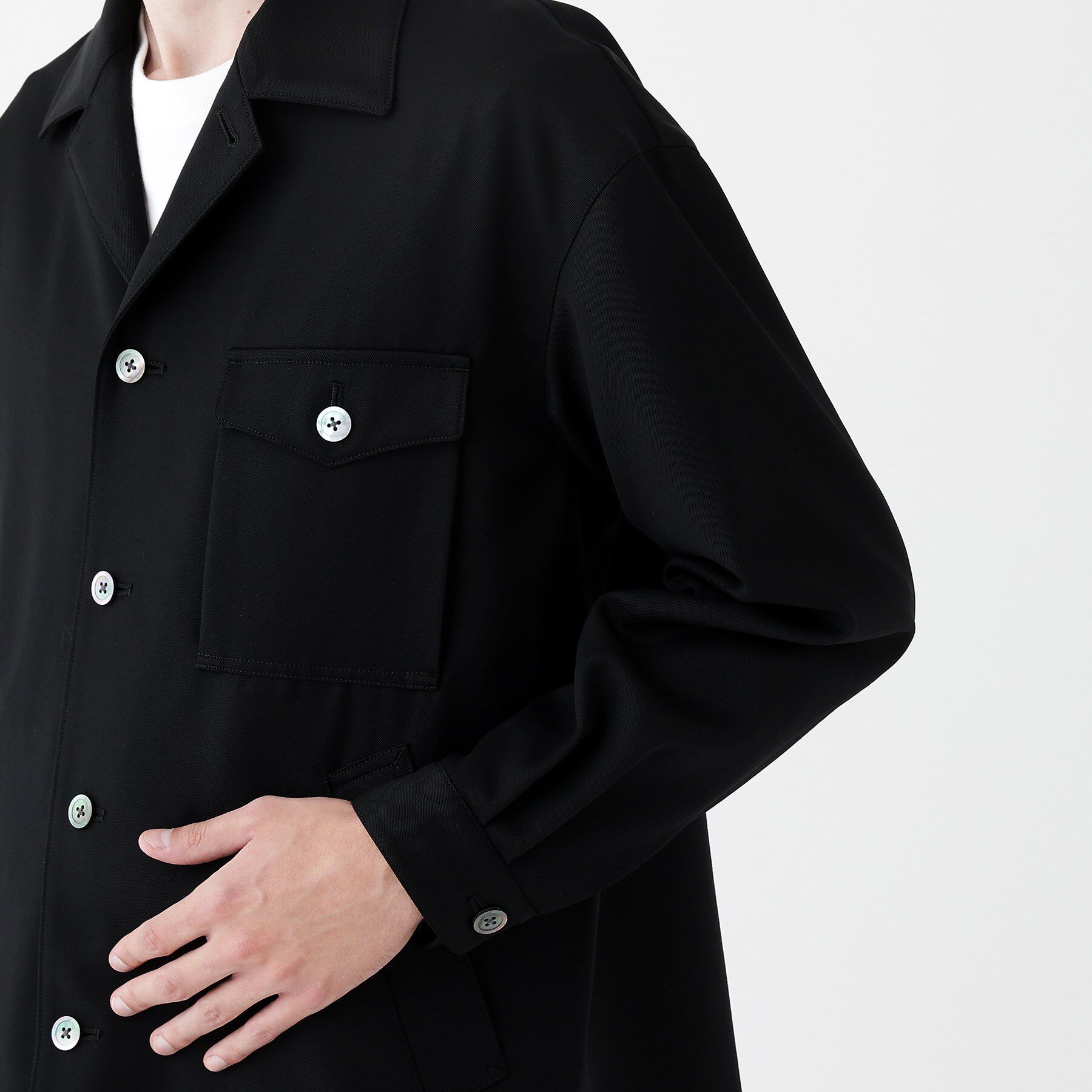 TAKEO KIKUCHI「【THE FLAGSHIP】ソフトギャバディン 羽織シャツ」|シャツ・ブラウス|