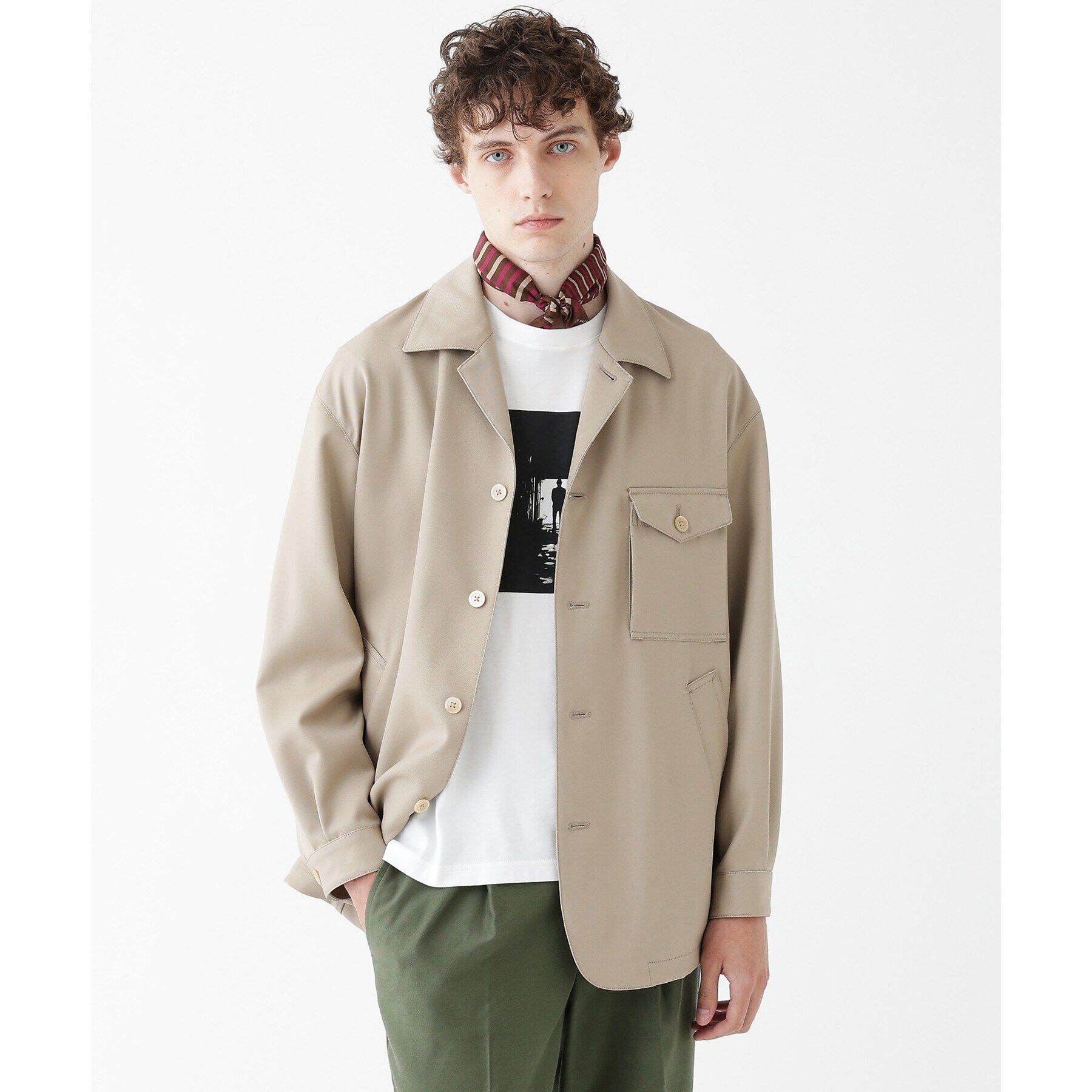 TAKEO KIKUCHI「【THE FLAGSHIP】ソフトギャバディン 羽織シャツ」|シャツ・ブラウス|