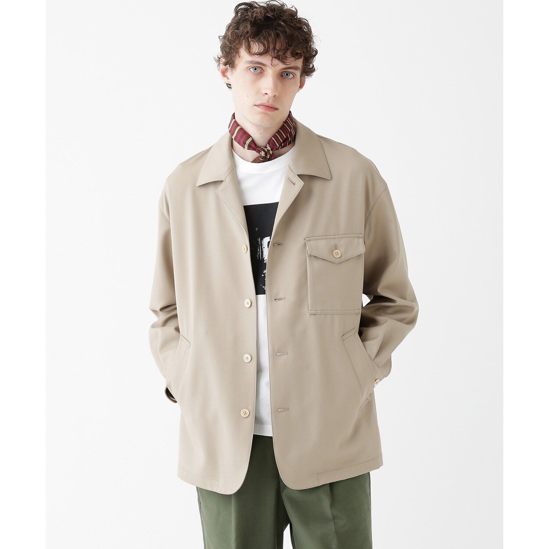 TAKEO KIKUCHI「【THE FLAGSHIP】ソフトギャバディン 羽織シャツ」|シャツ・ブラウス|