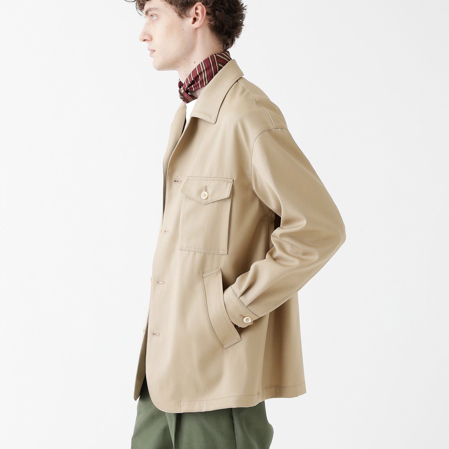 TAKEO KIKUCHI「【THE FLAGSHIP】ソフトギャバディン 羽織シャツ」|シャツ・ブラウス|