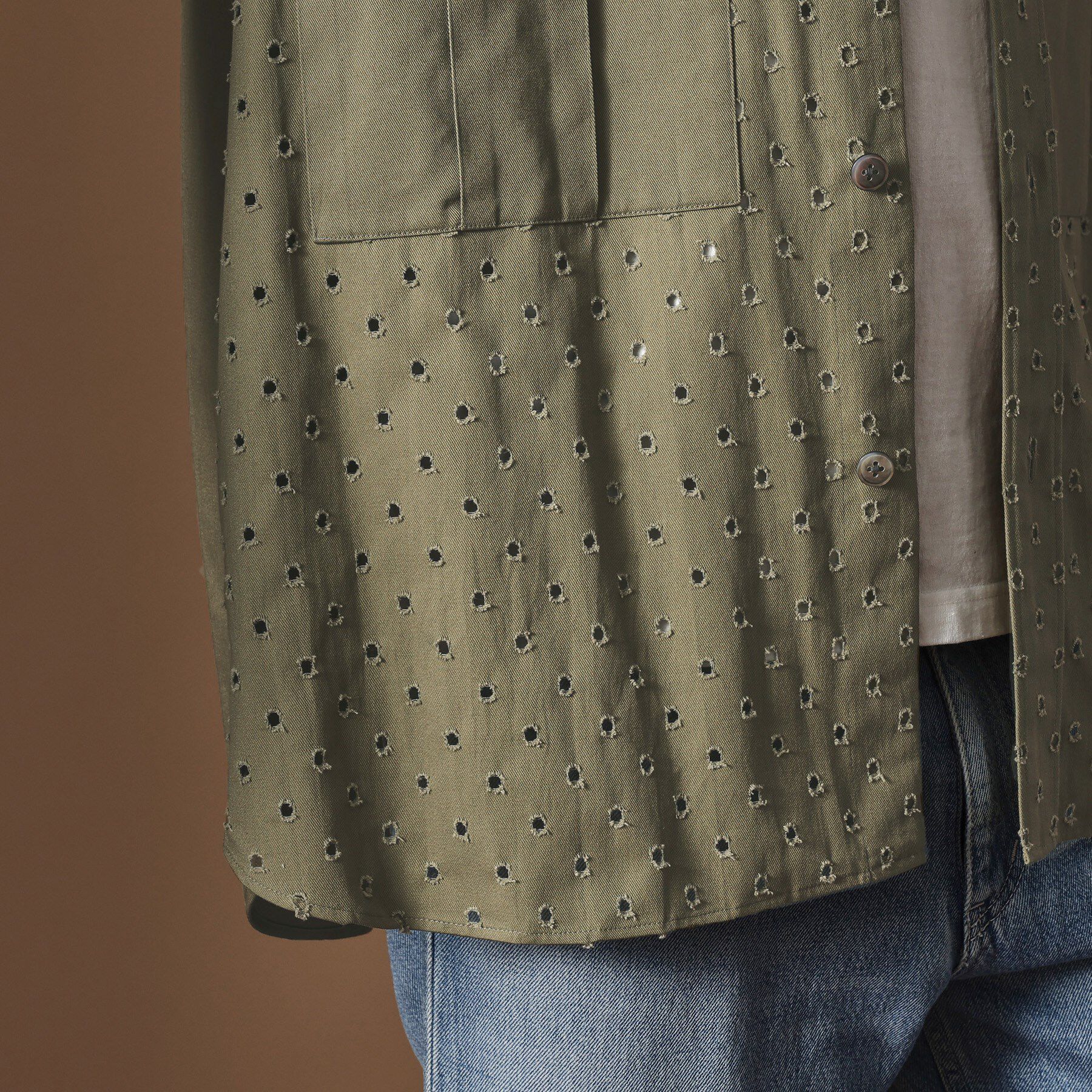 40CARATS&525「ツイルオパールオーバーシャツ」|シャツ・ブラウス|