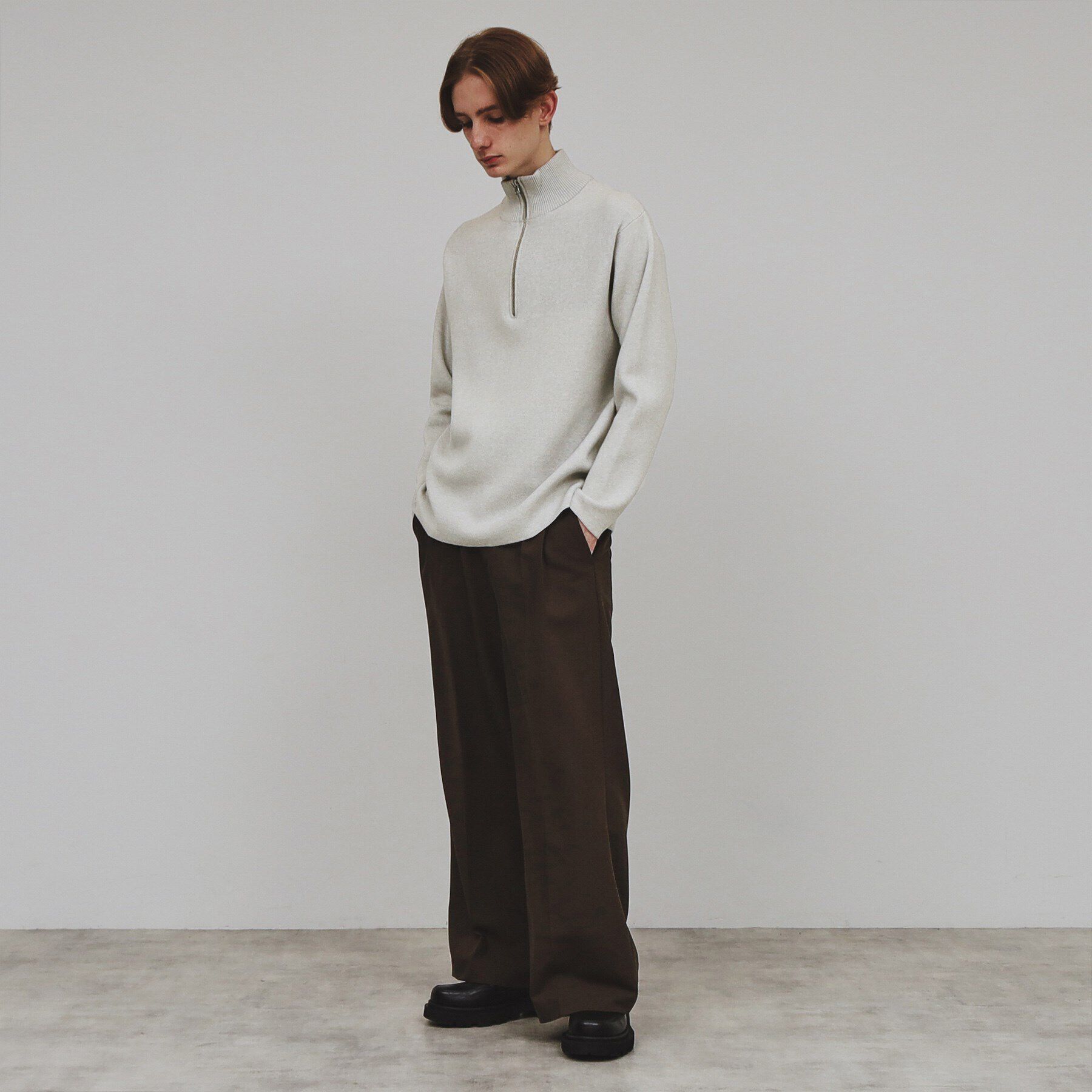 tk.TAKEO KIKUCHI「もちもちハーフジップニット」|ニット・セーター|