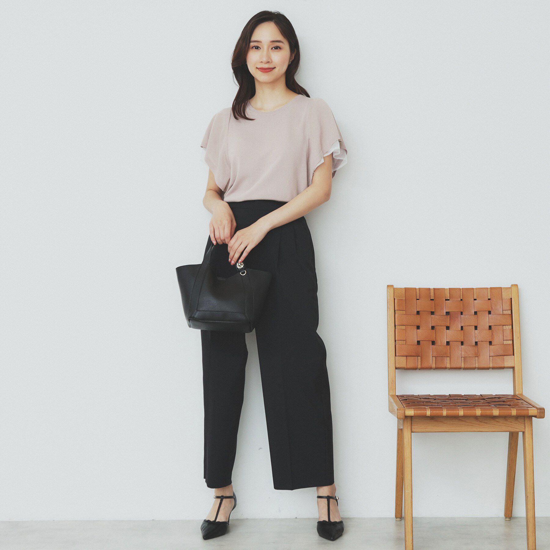 index「ダブルフレアスリーブニット【洗濯機洗い可/抗ピル/UVケア】」|ニット・セーター|