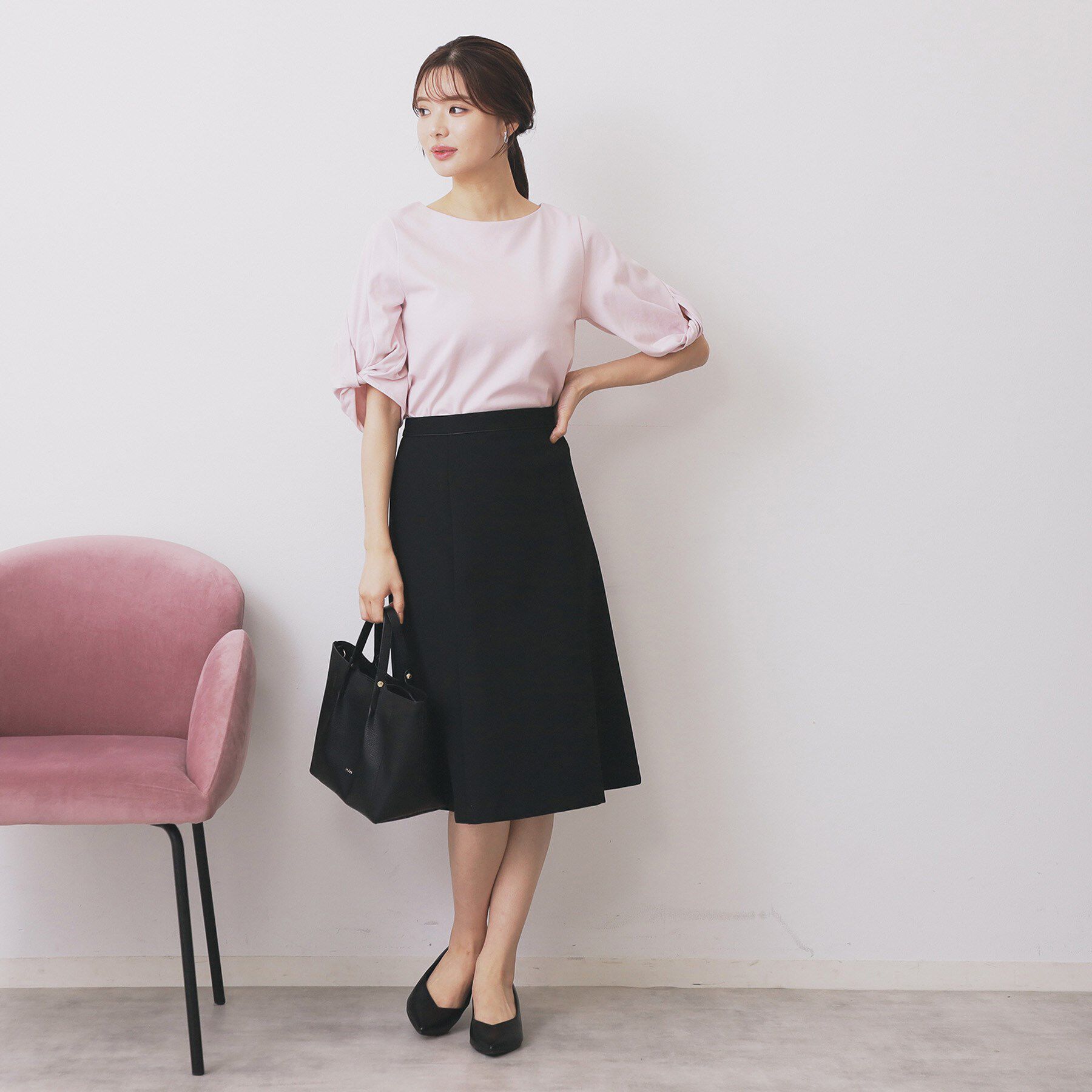 index「パフスリーブツイストタックトップス【洗濯機可/接触冷感/UVケア】」|Tシャツ・カットソー|