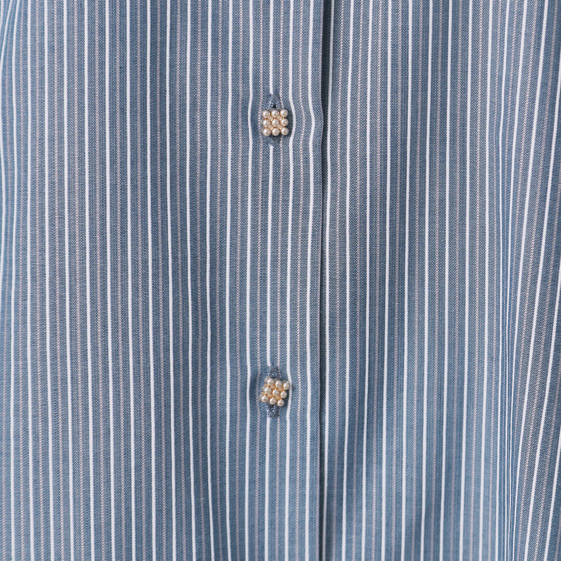 index「ラメストライプシャツワンピース【洗濯機OK/イージーアイロン】」|ワンピース|