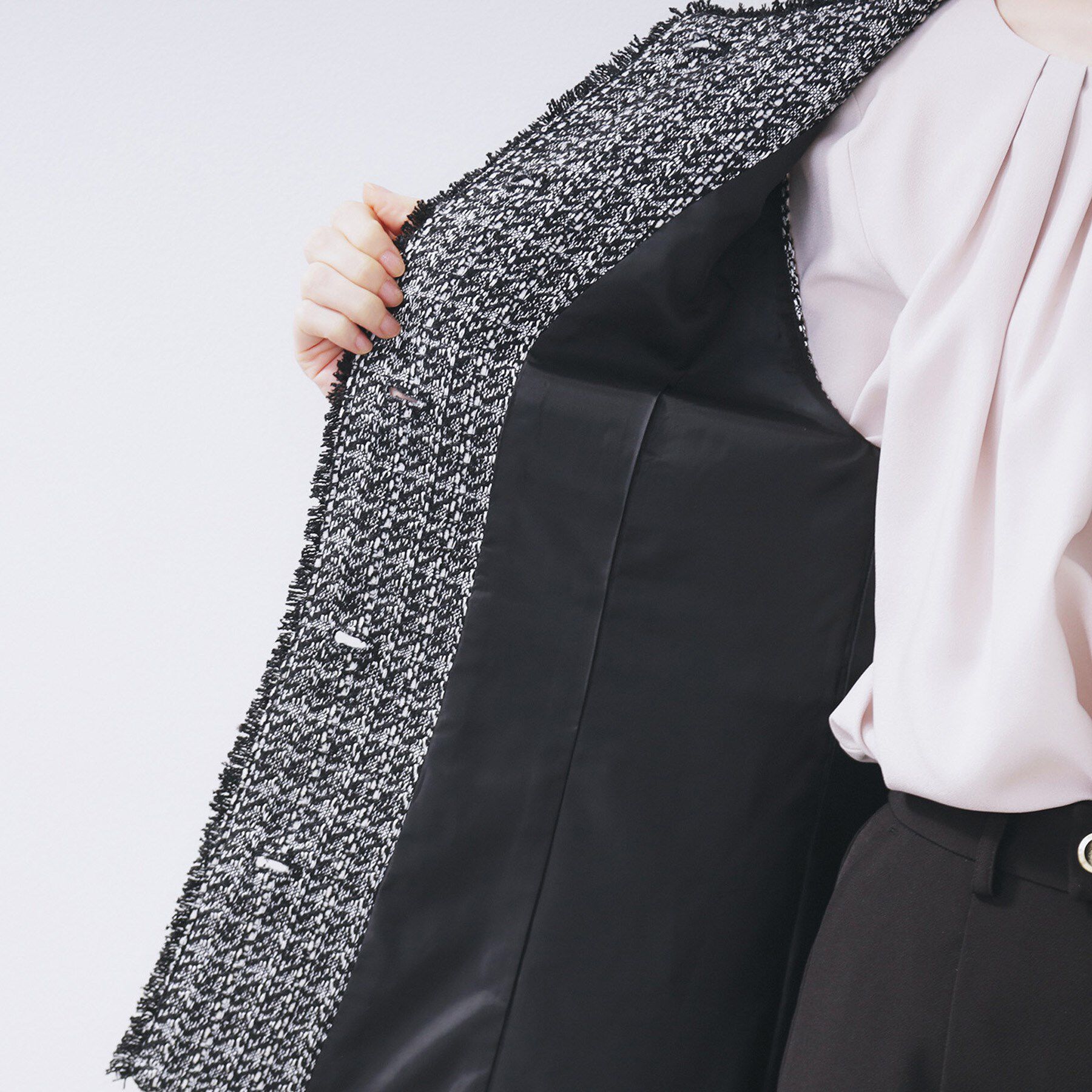 index「ファンシーツイードペプラムジレ【洗える】」|ベスト・ジレ|