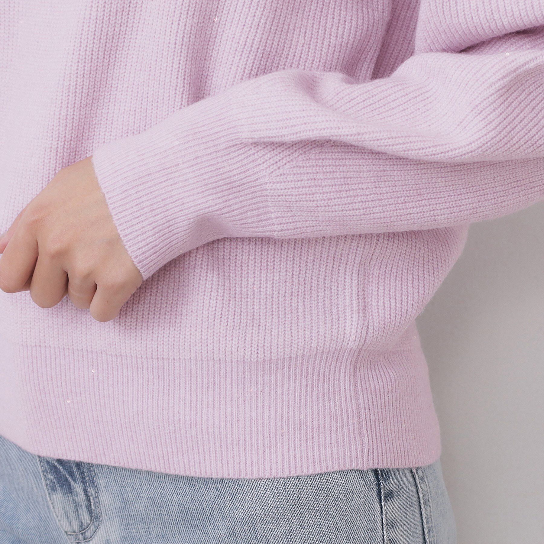 index「片畦Vネックボクシーパフニット【洗濯機OK】」|ニット・セーター|