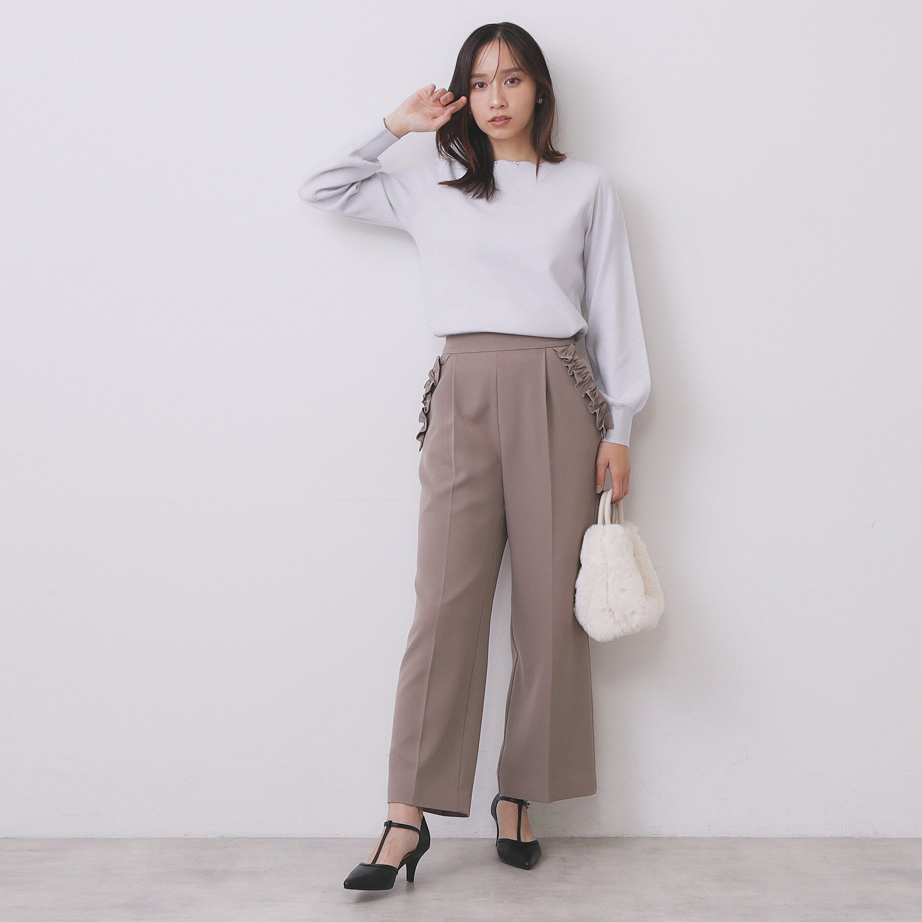 index「ラメスカラップビジューデザインニット【洗濯機OK】《6col/S～LL》」|ニット・セーター|