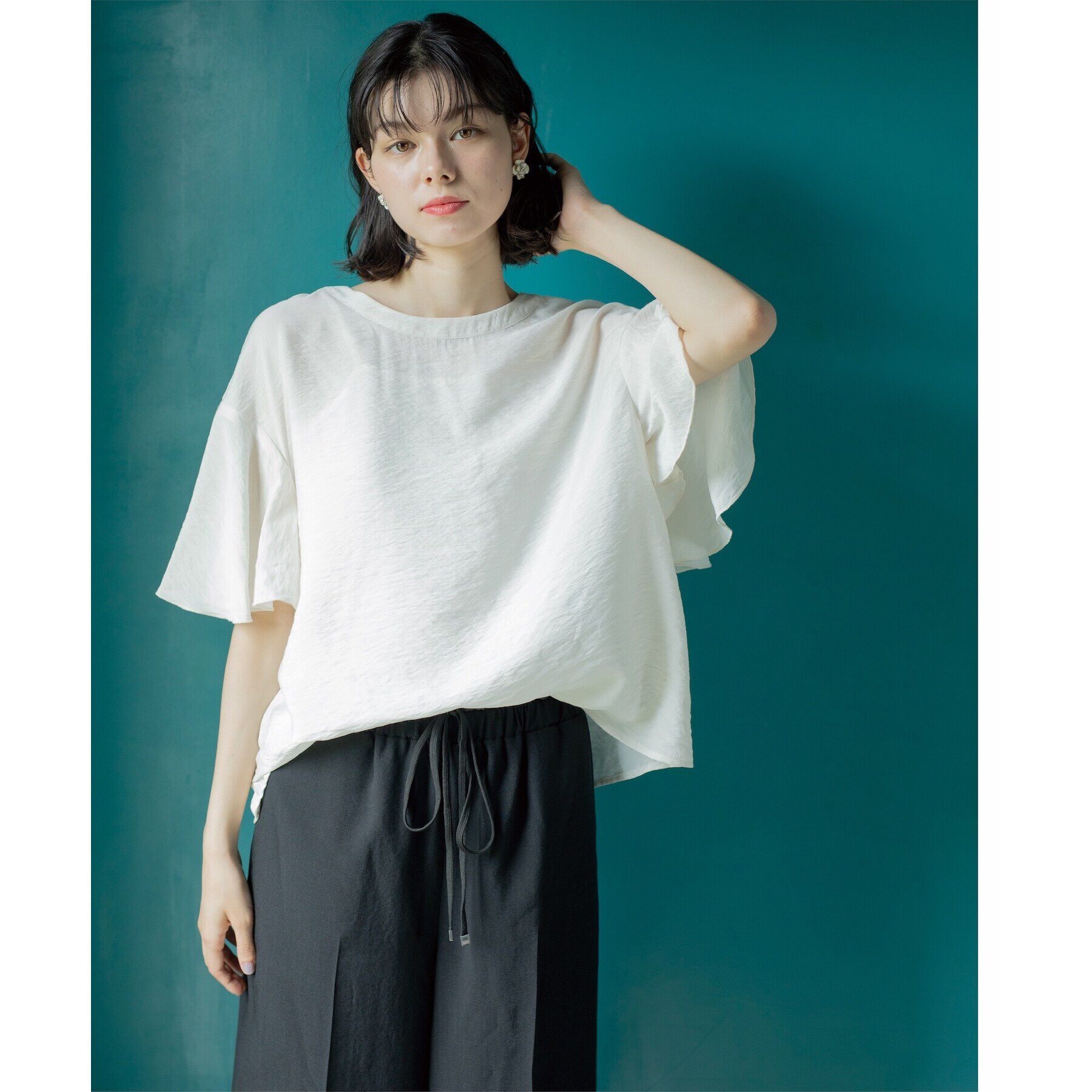 OPAQUE.CLIP「フレアスリーブブラウス【洗濯機洗い可】」|シャツ・ブラウス|