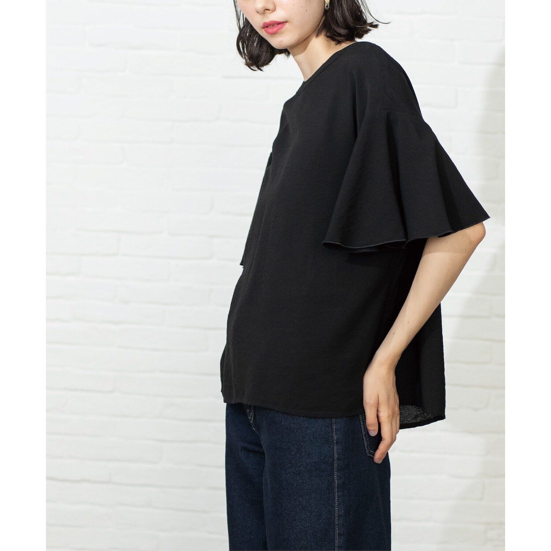 OPAQUE.CLIP「フレアスリーブブラウス【洗濯機洗い可】」|シャツ・ブラウス|