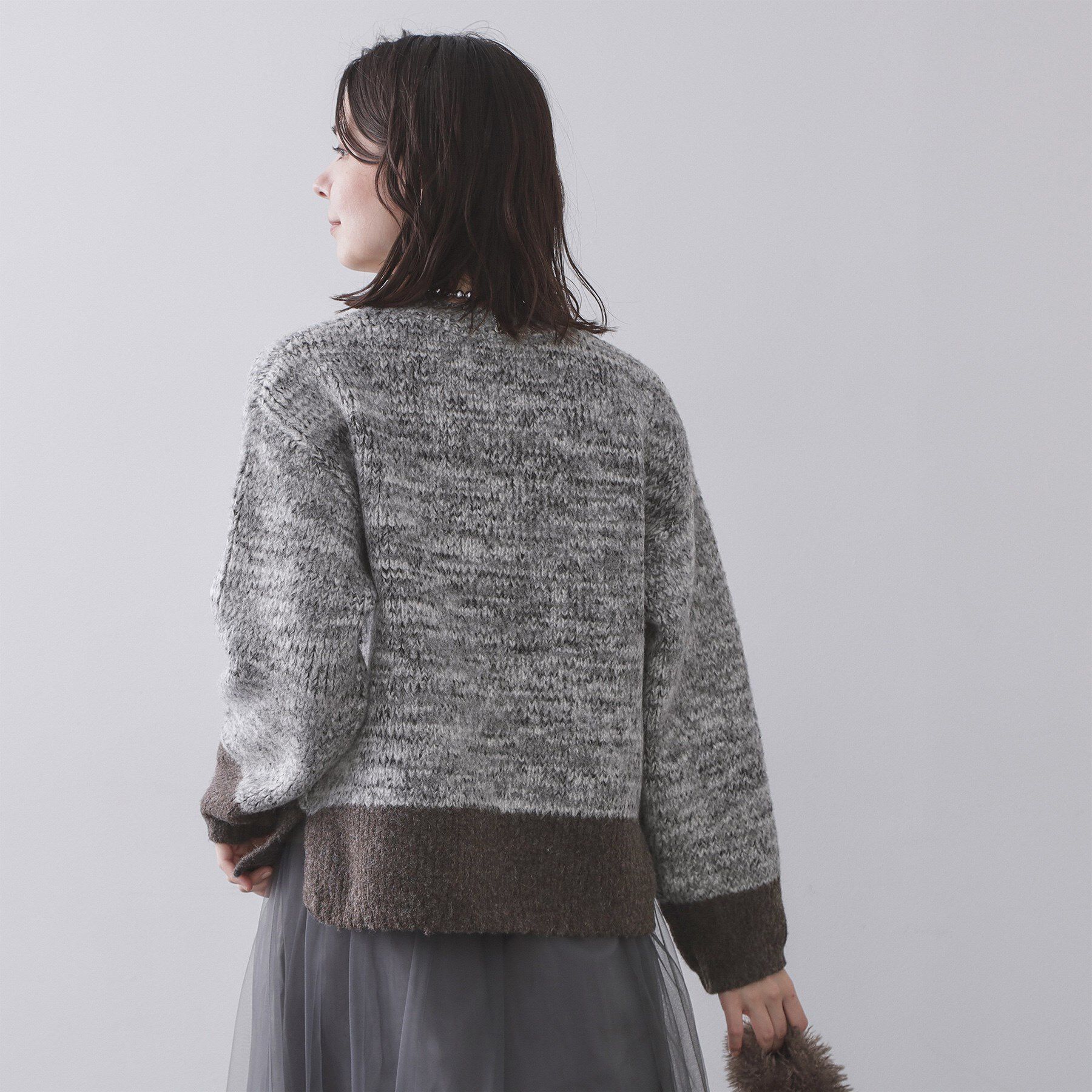 OPAQUE.CLIP「カラーMIXミドルゲージニット【洗濯機OK】」|ニット・セーター|