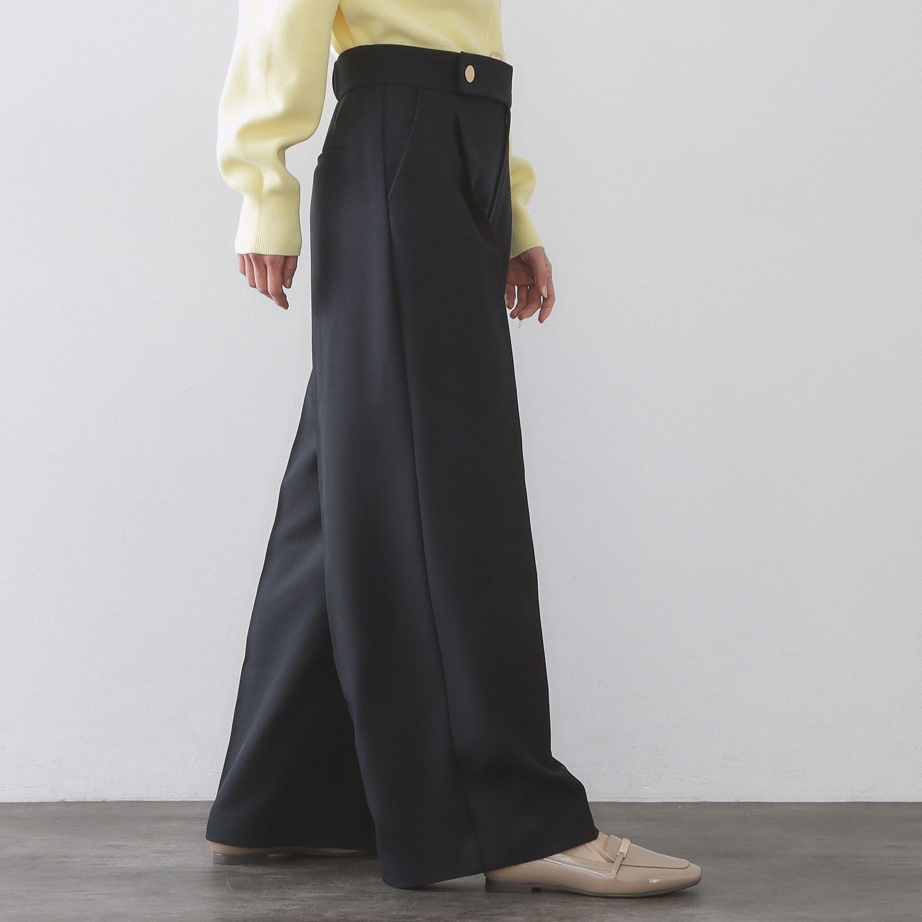 OPAQUE.CLIP「金ボタンデザインワイドパンツ/セットアップ対応【洗濯機OK】《S～LL》」|その他|