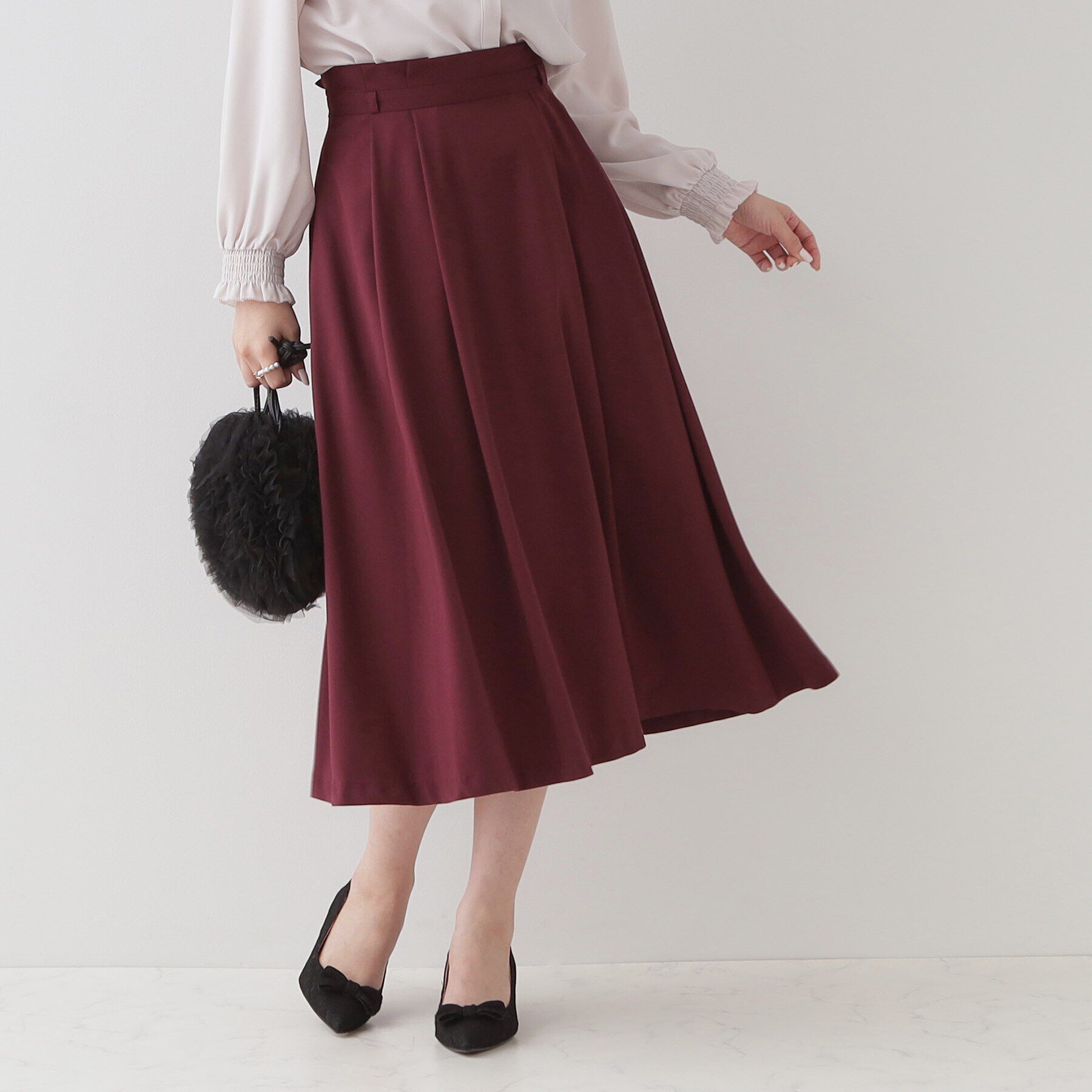 Couture broach「タックウエスト ベルテッドスカート」|スカート|