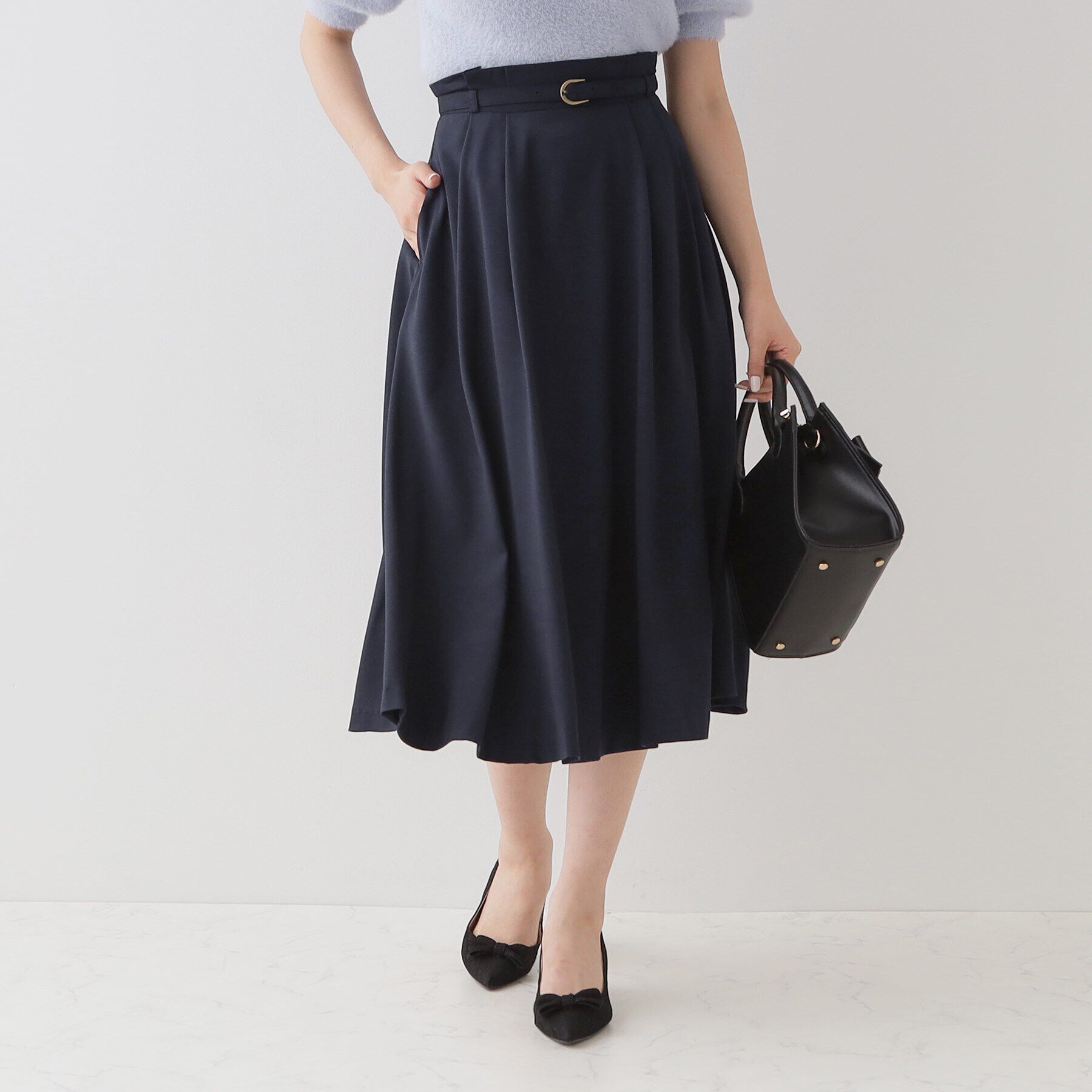 Couture broach「タックウエスト ベルテッドスカート」|スカート|ﾈｲﾋﾞｰ(094)