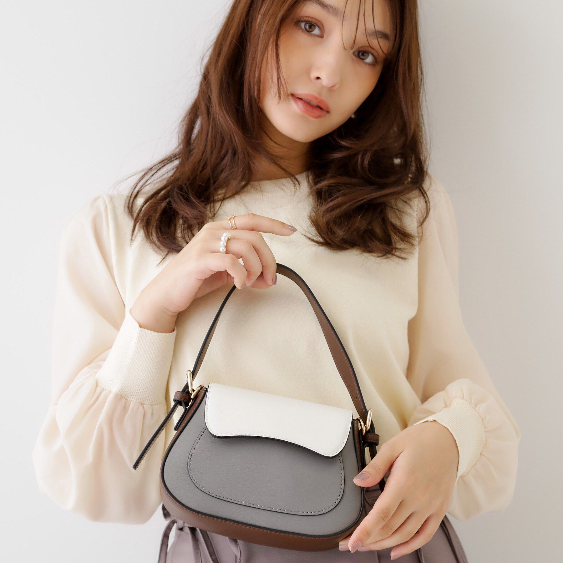 Couture broach「配色ハンドバッグ」|ハンドバッグ|